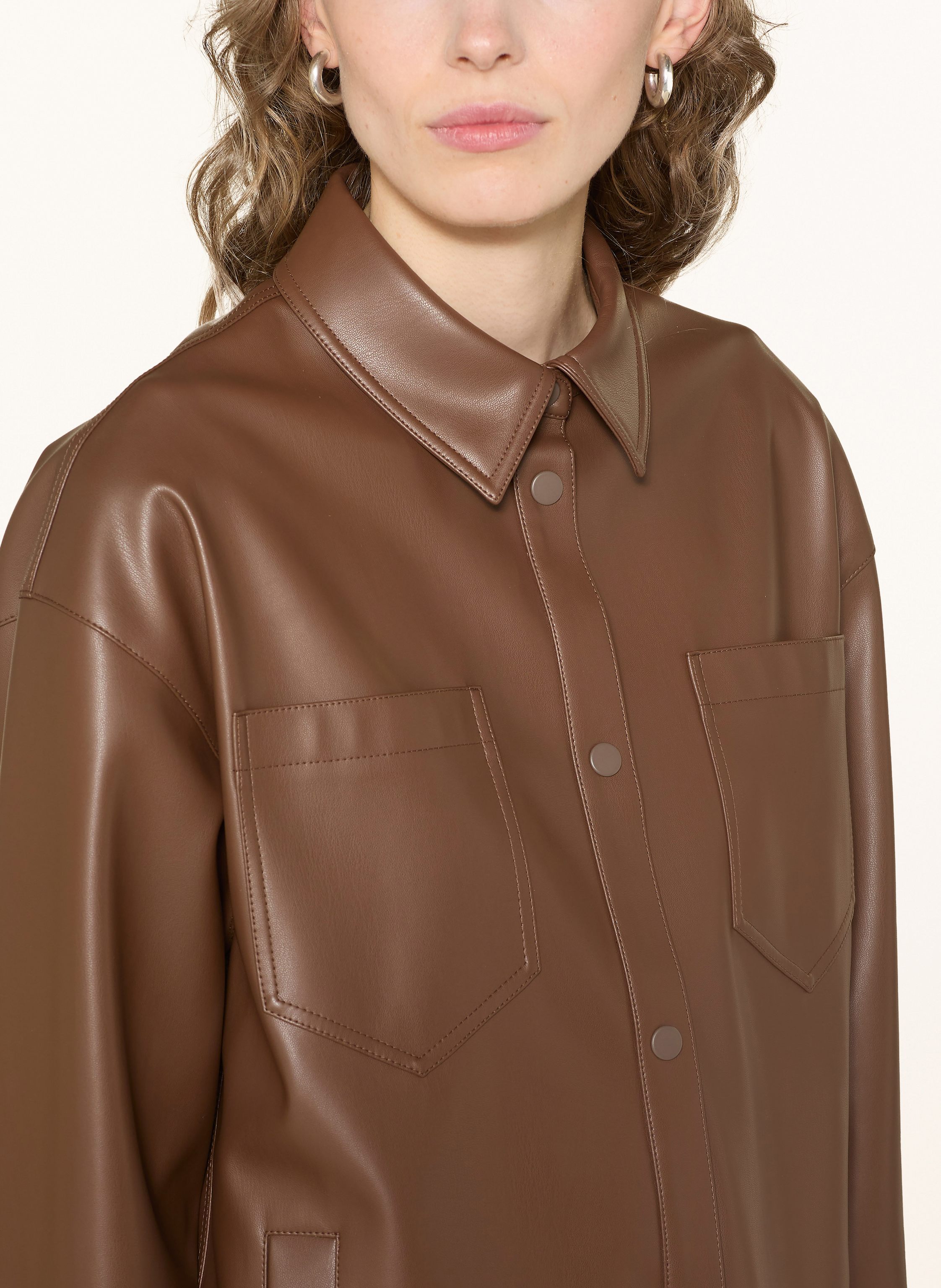 Thumbnail - Max & Co. Overjacket Furio In Lederoptik braun