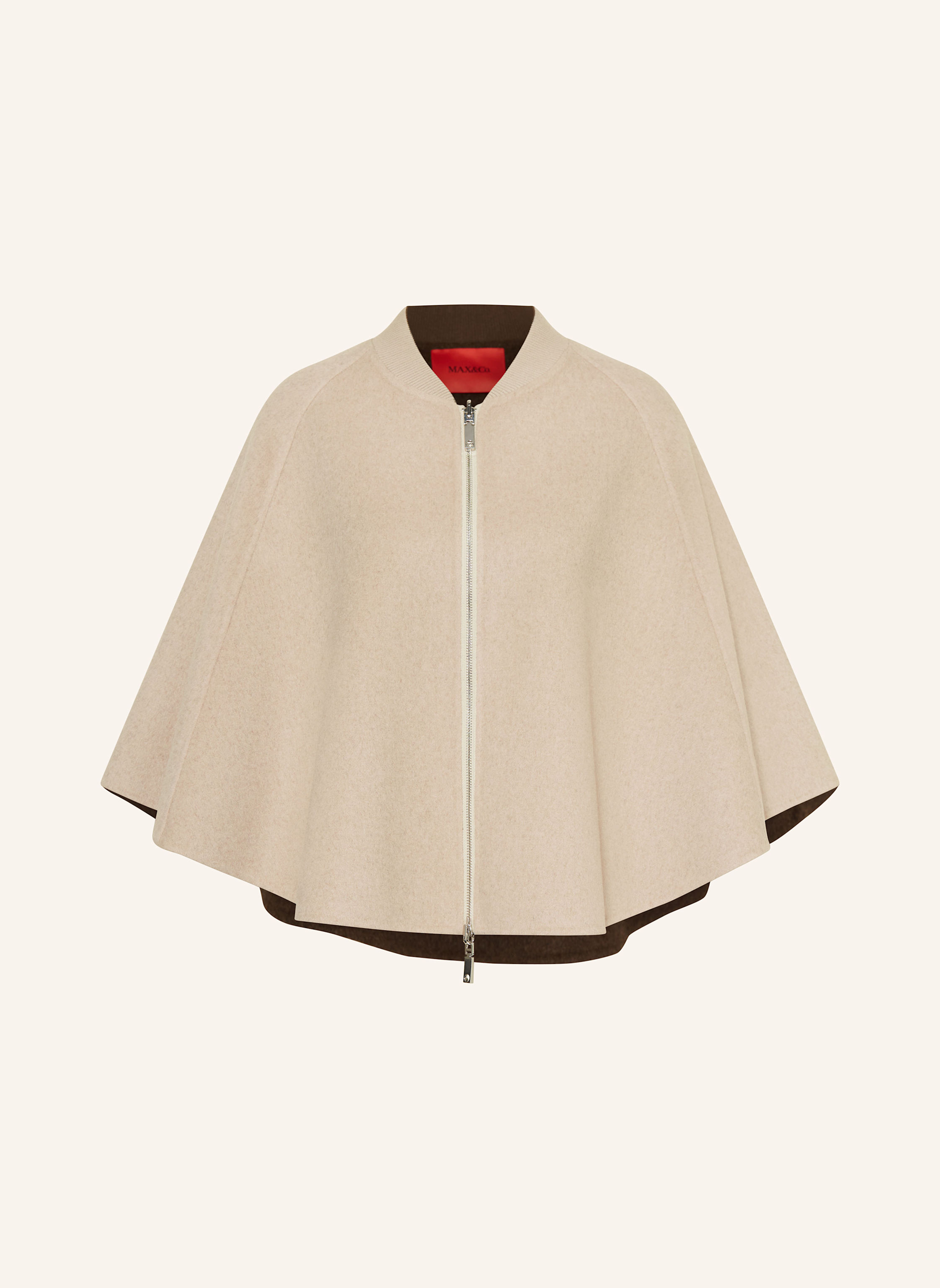 MAX Reversible cape in beige/ brown