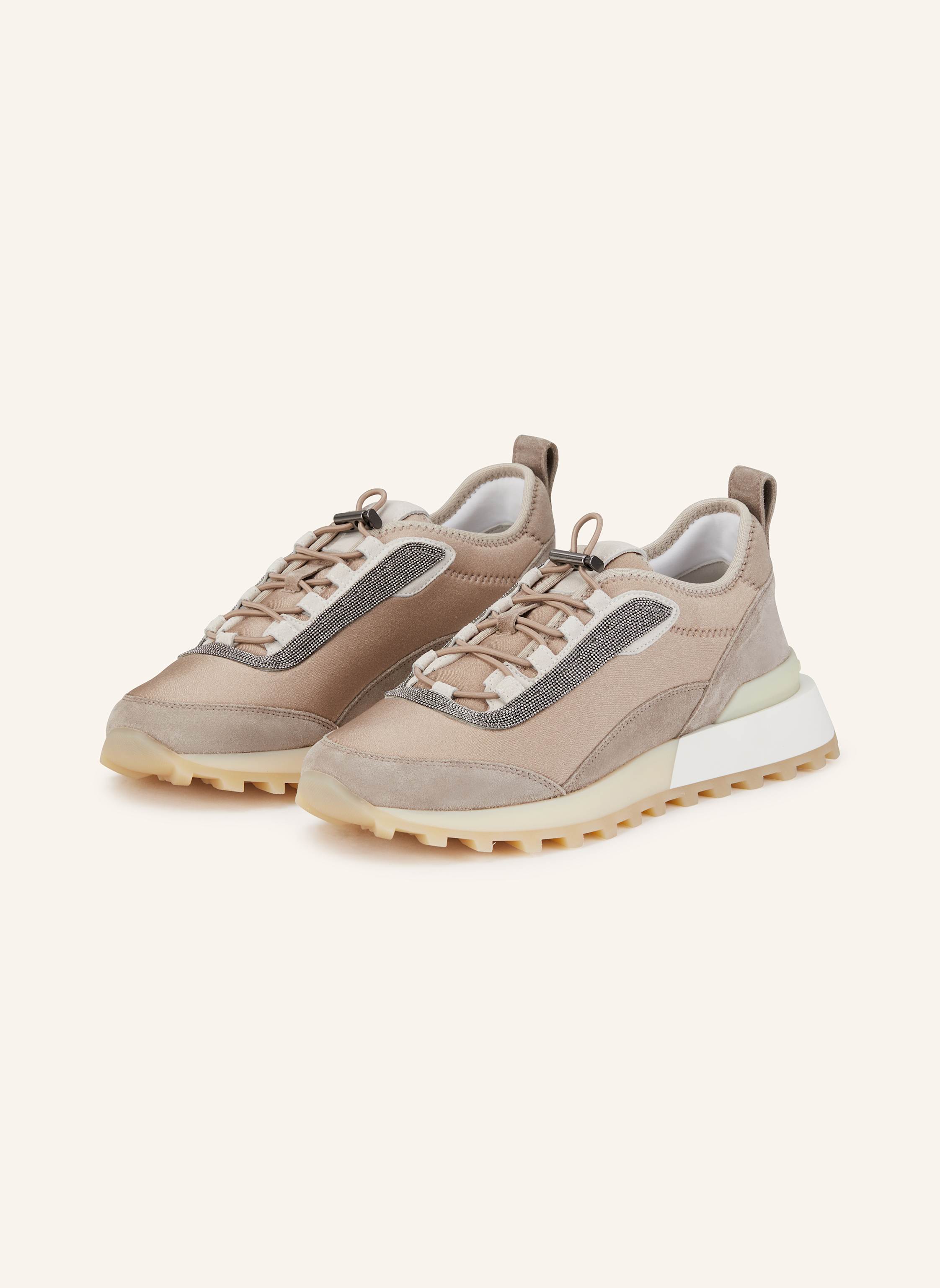 Brunello Cucinelli Brunello Cucinelli Sneaker Mit Schmucksteinen grau in BRAUN / BEIGE / ECRU