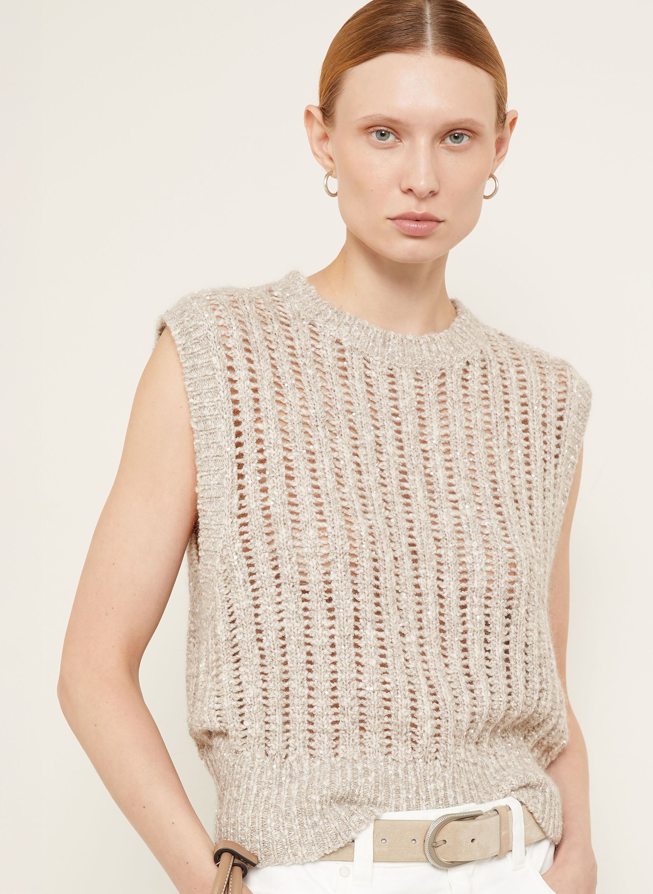 Thumbnail - Brunello Cucinelli Pullunder Mit Pailletten grau