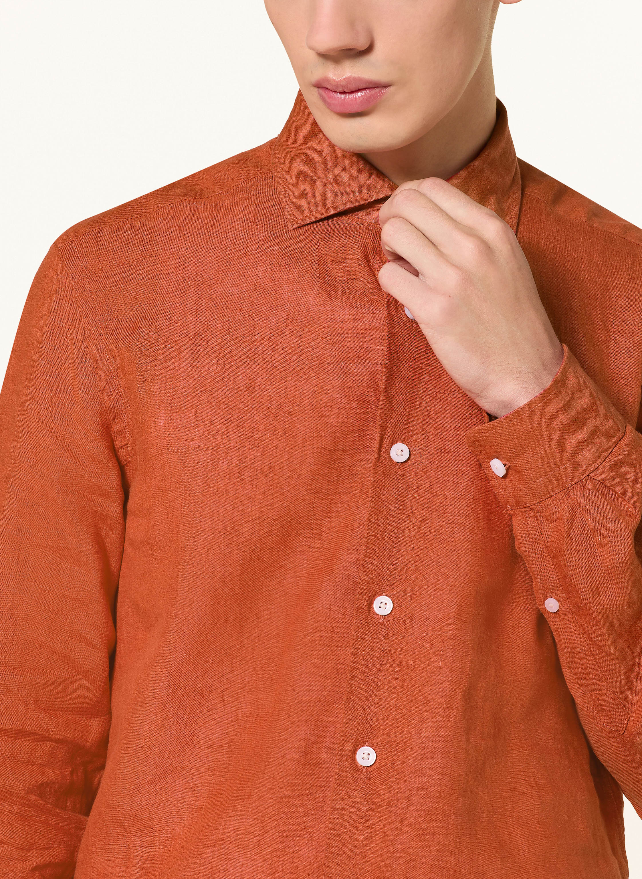 Thumbnail - Reiss Leinenhemd Ruban Regular Fit rot