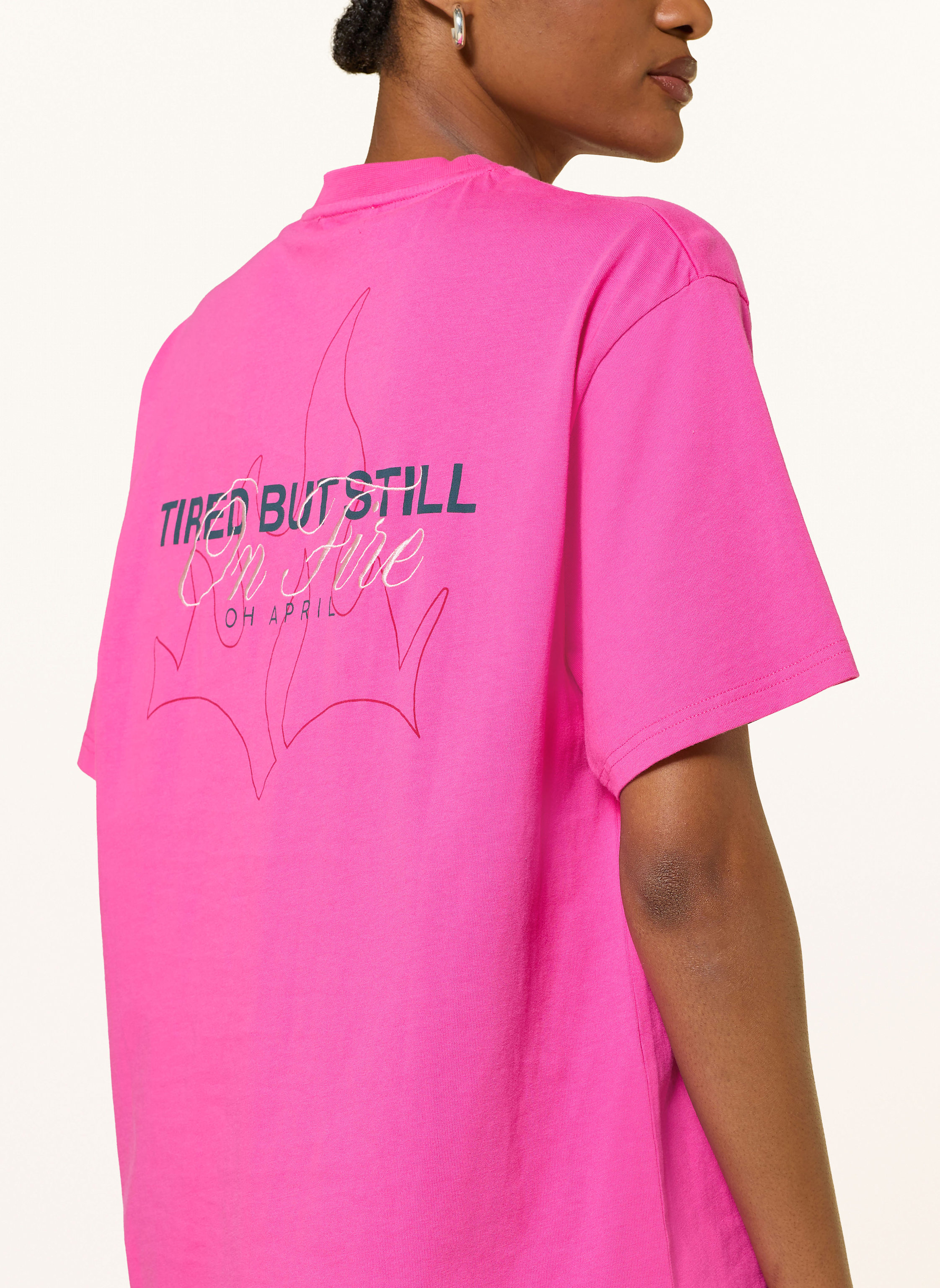 Thumbnail - Oh April Oversized-Shirt Still On Fire pink