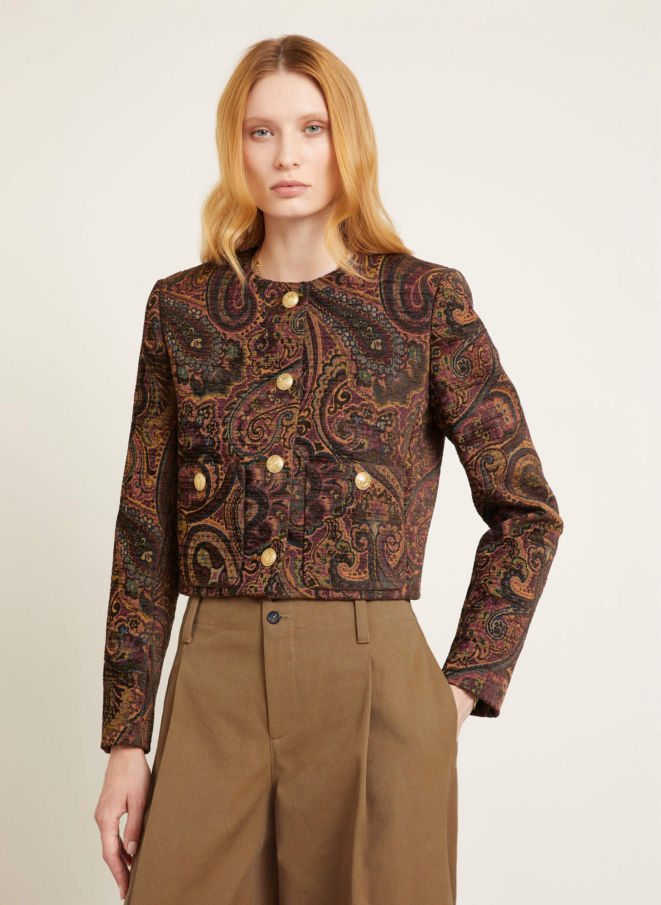 Thumbnail - Chloé Jacquard-Jacke braun