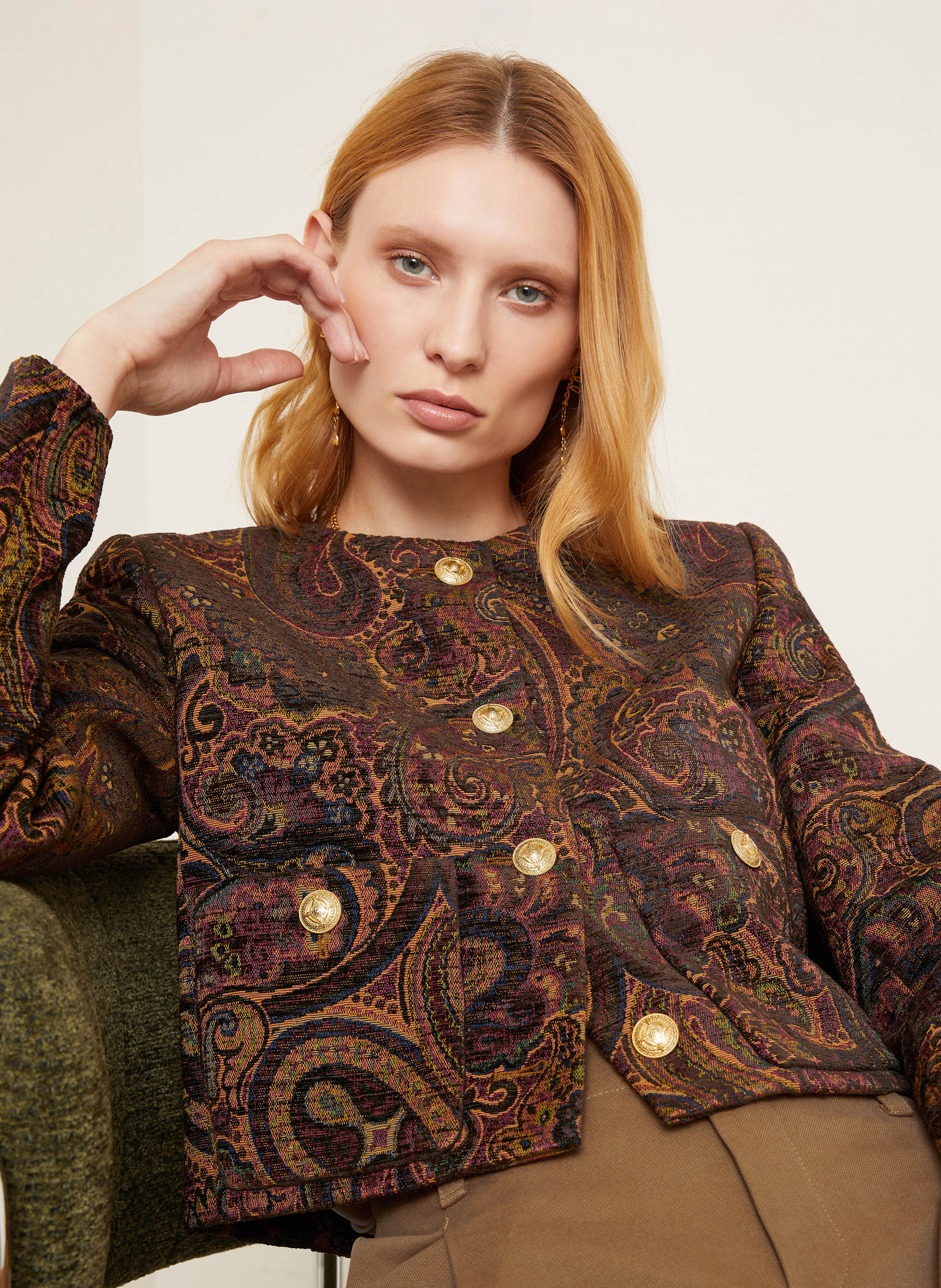 Thumbnail - Chloé Jacquard-Jacke braun