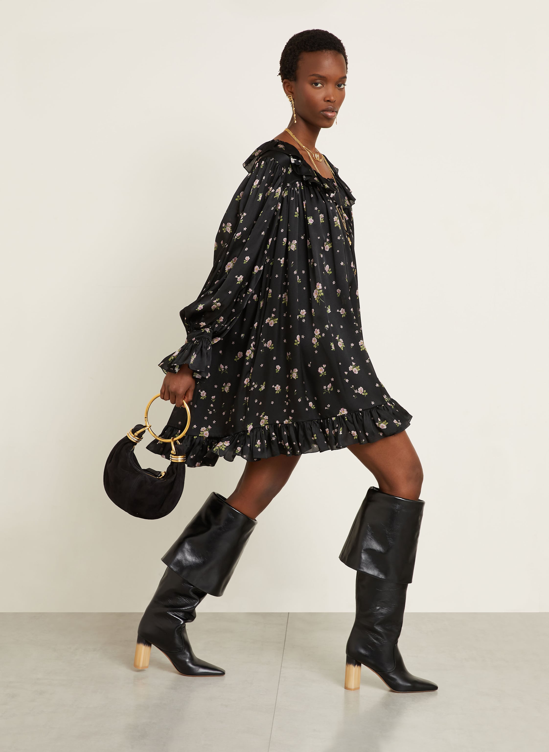 Thumbnail - Chloé Seidenkleid schwarz