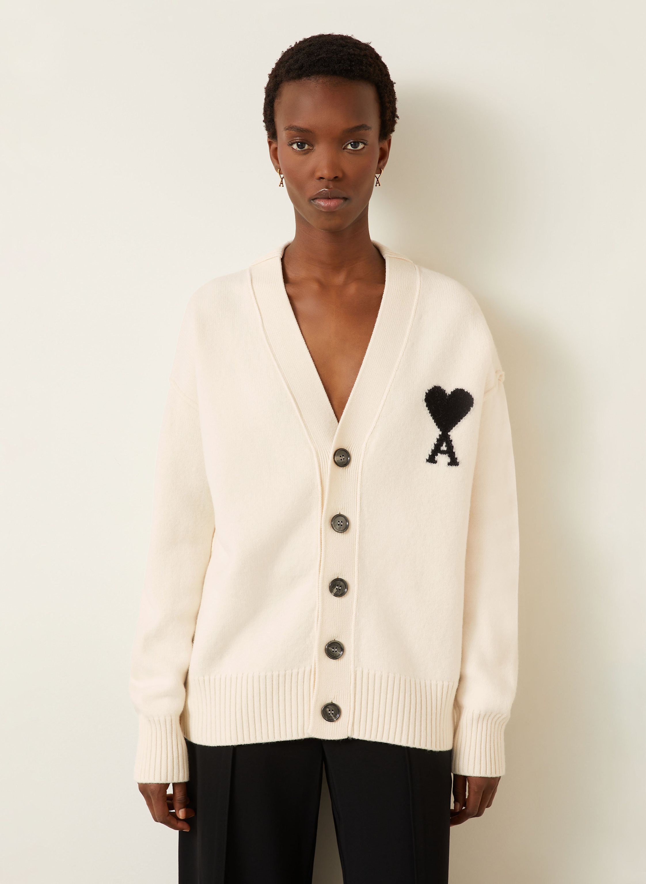 Thumbnail - Ami Paris Strickjacke weiss