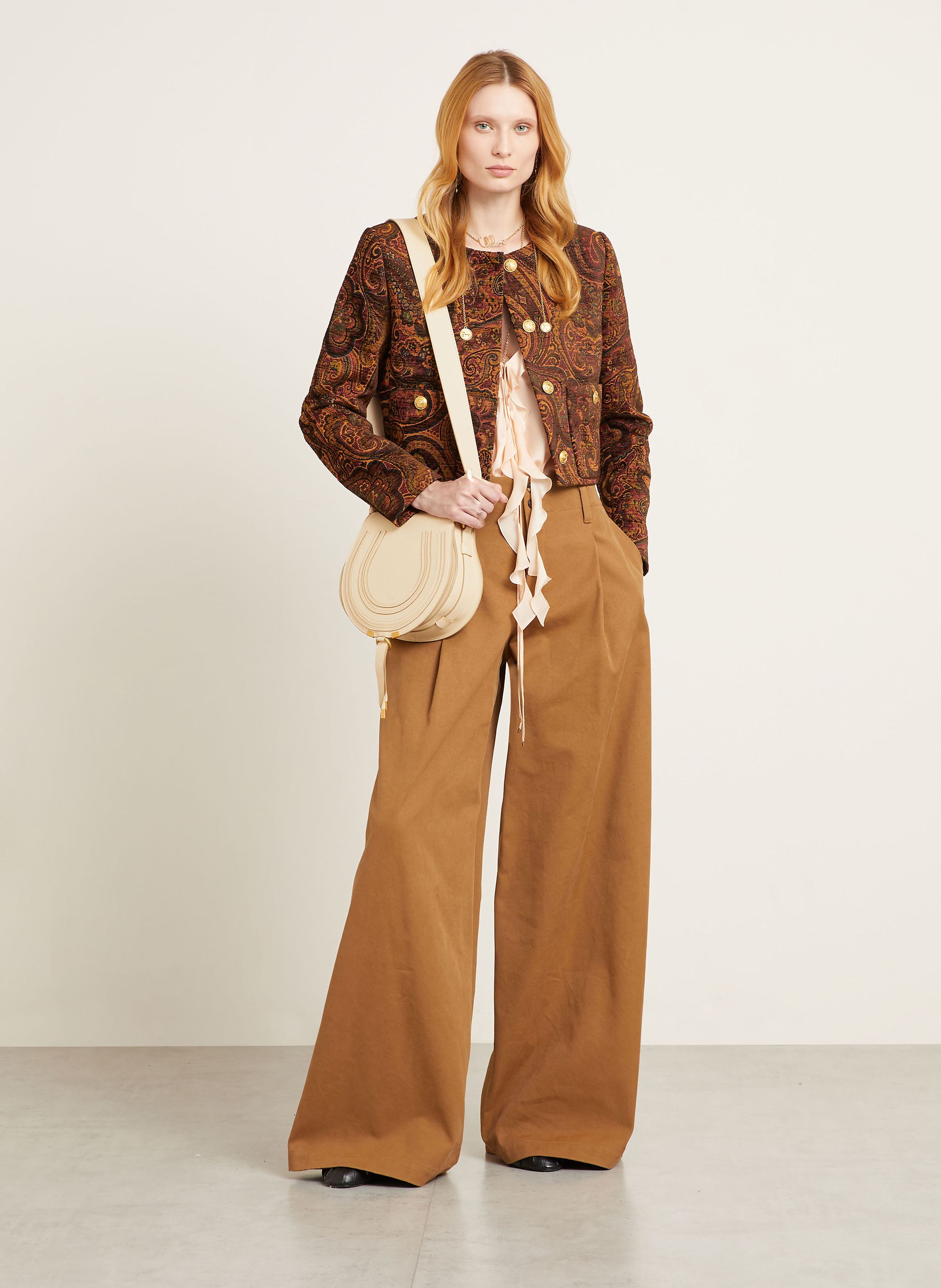 Thumbnail - Chloé Umhängetasche Marcie beige