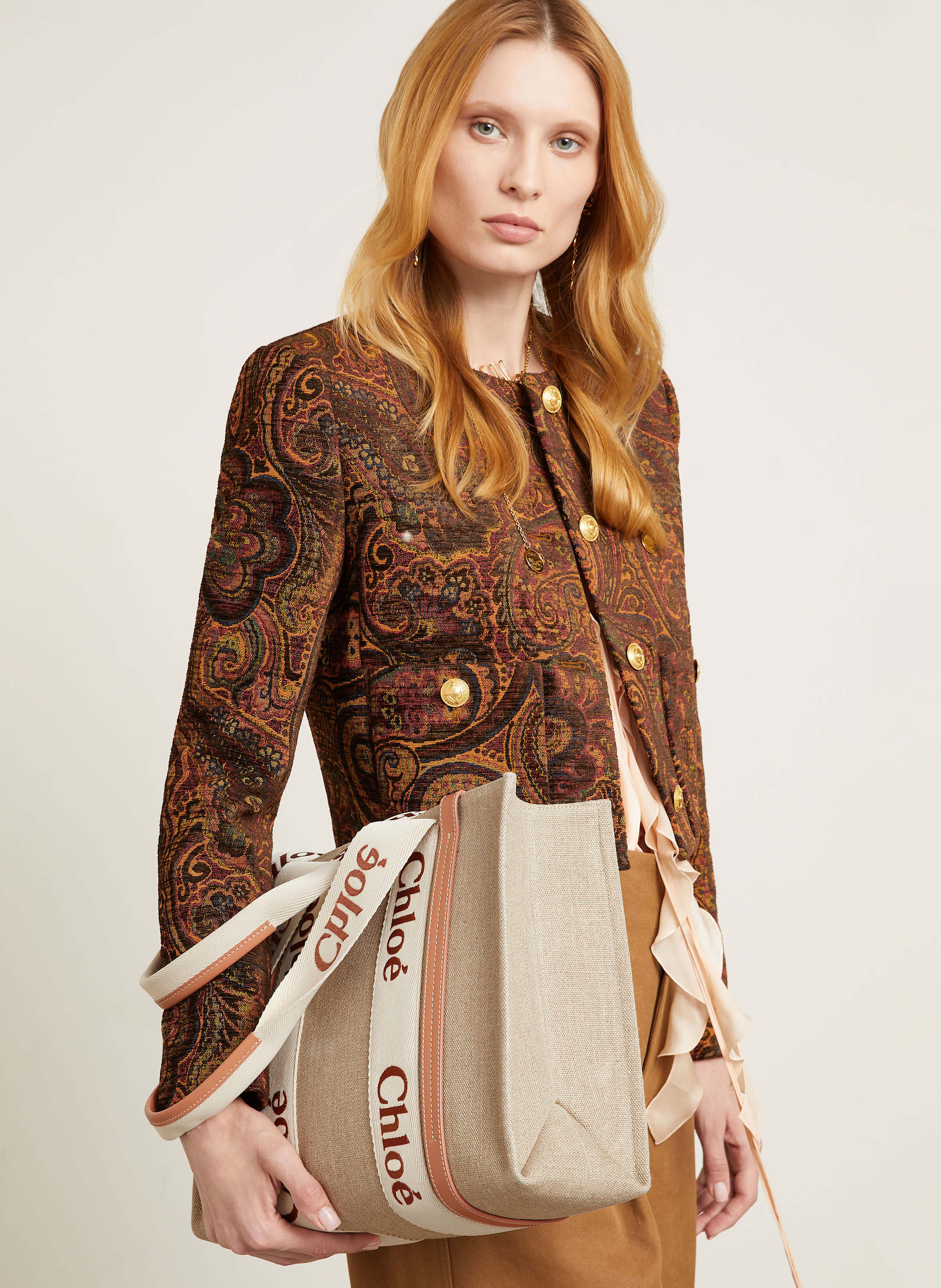 Thumbnail - Chloé Shopper Woody beige