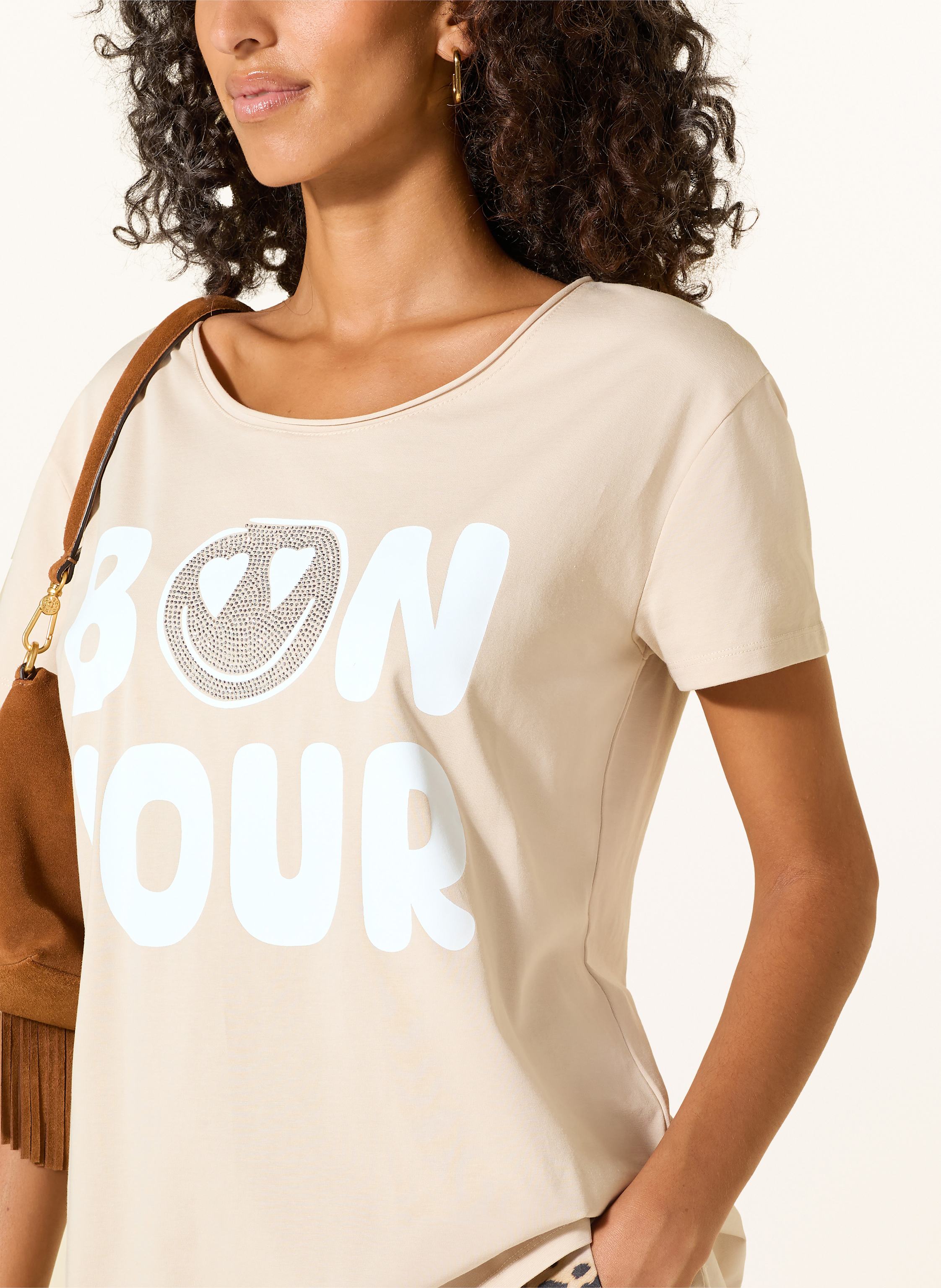 Thumbnail - Miss Goodlife Oversized-Shirt Mit Schmucksteinen beige