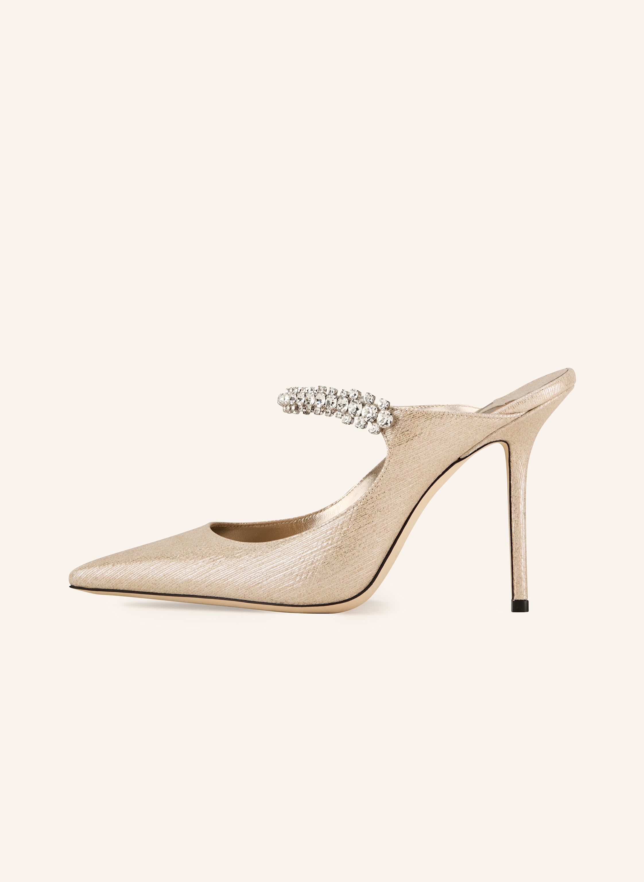 Thumbnail - Jimmy Choo Mules Bing Mit Schmucksteinen gold