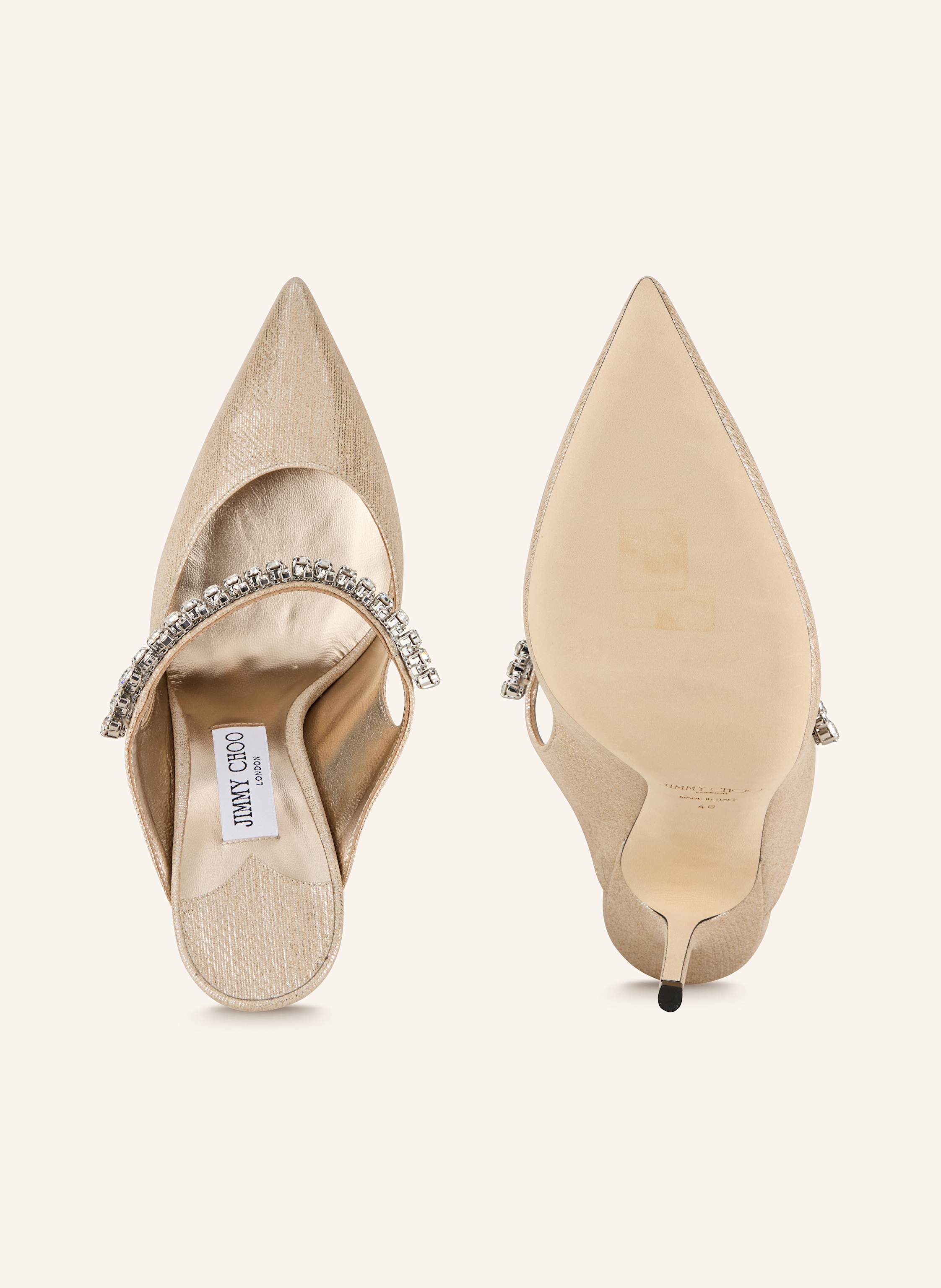 Thumbnail - Jimmy Choo Mules Bing Mit Schmucksteinen gold