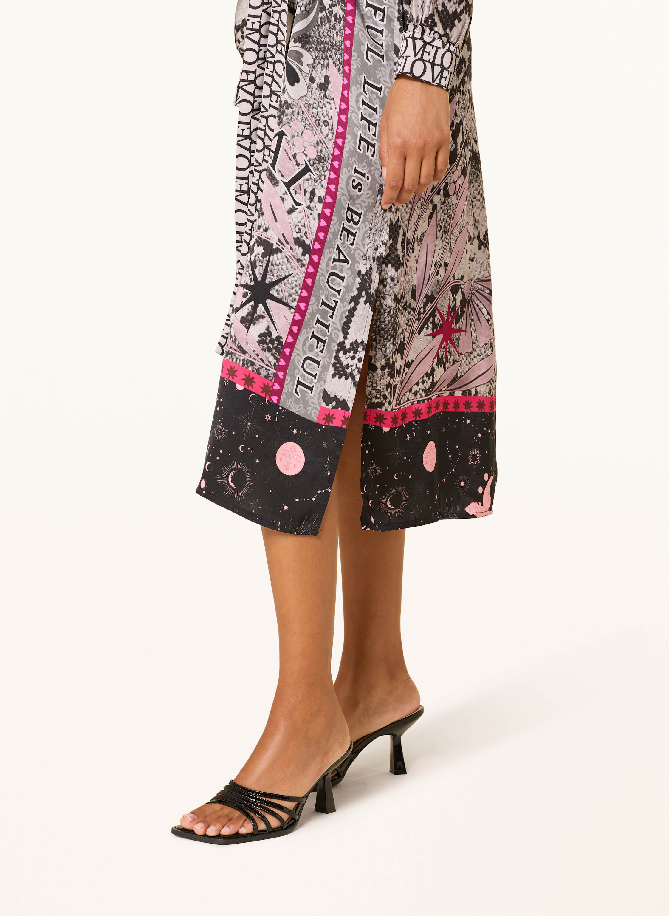 Thumbnail - Miss Goodlife Satinkleid grau