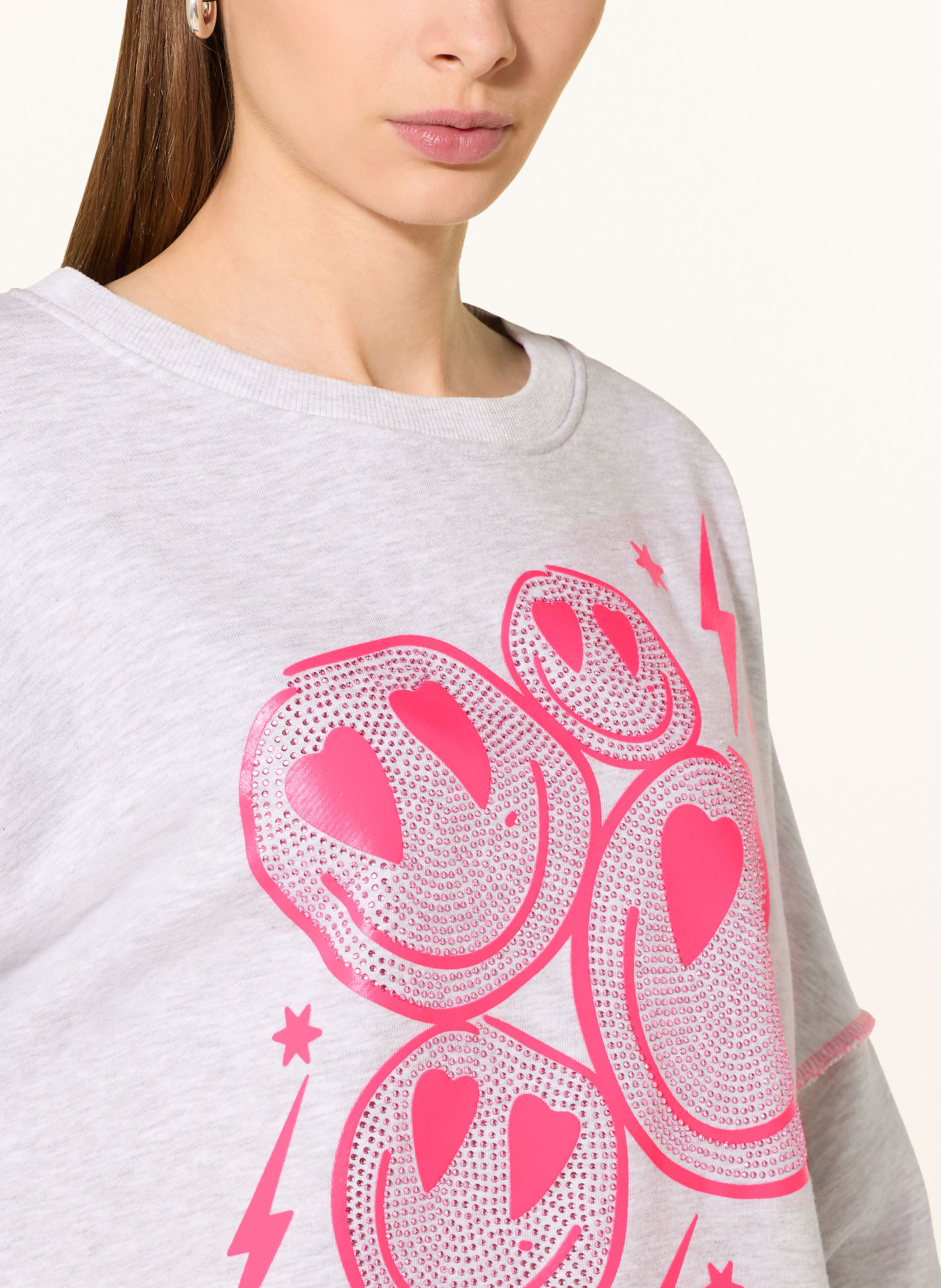 Thumbnail - Miss Goodlife Oversized-Sweatshirt Mit Schmucksteinen silber