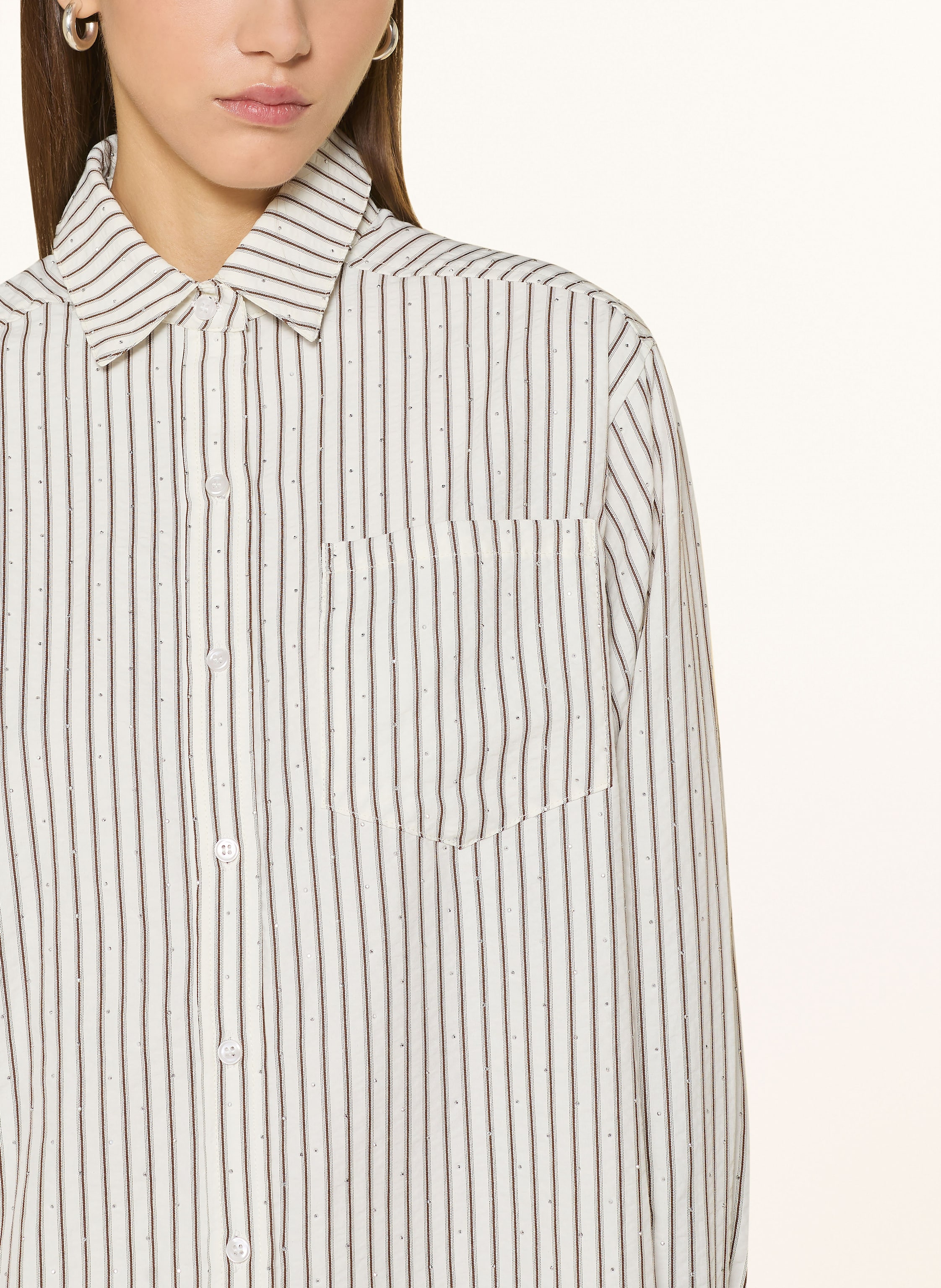 Thumbnail - Neo Noir Hemdbluse Dalma Mit Schmucksteinen weiss