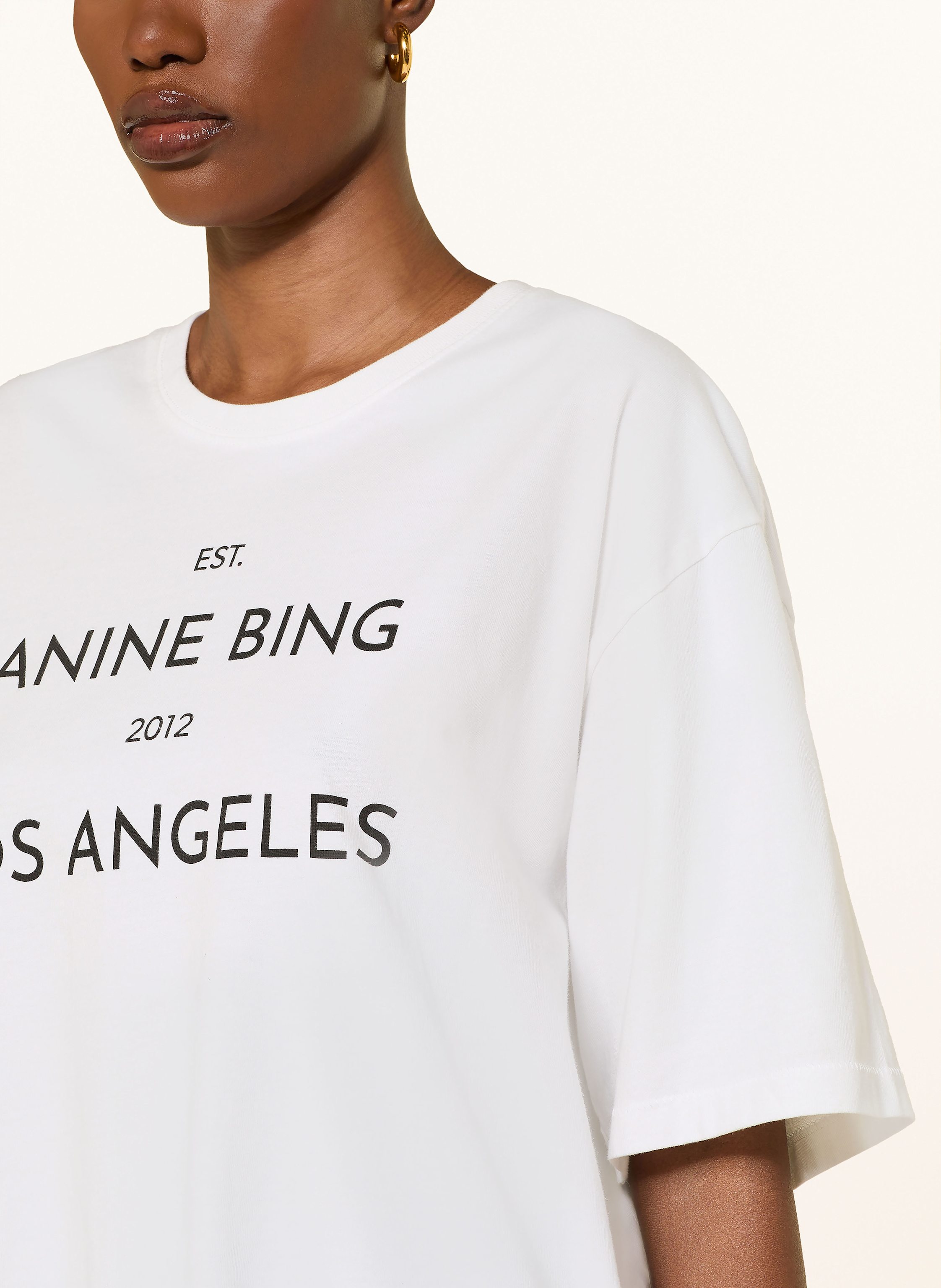 Thumbnail - Anine Bing T-Shirt Rudy Mit 3/4-Arm weiss