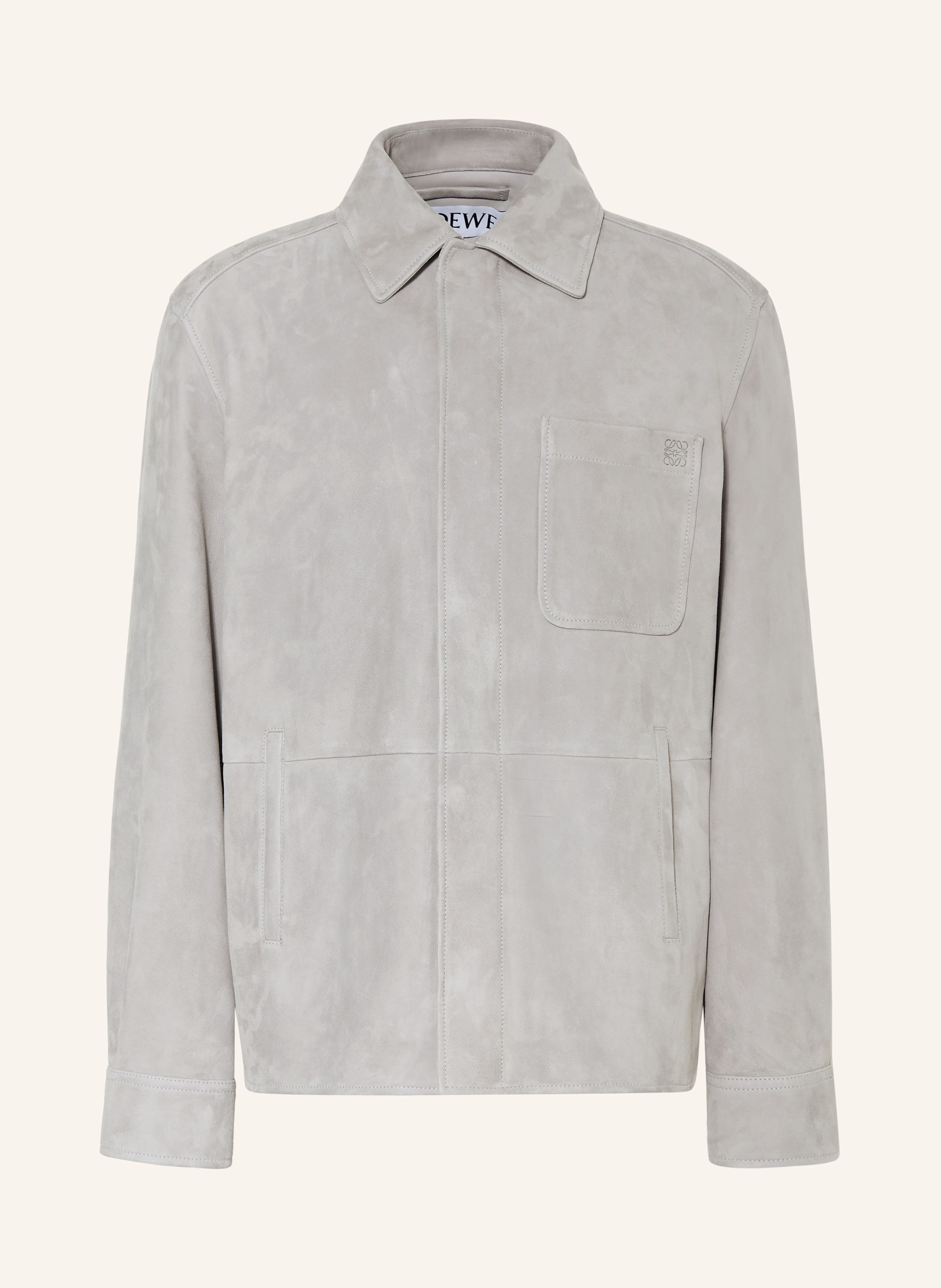 Loewe Leder-Overjacket grau