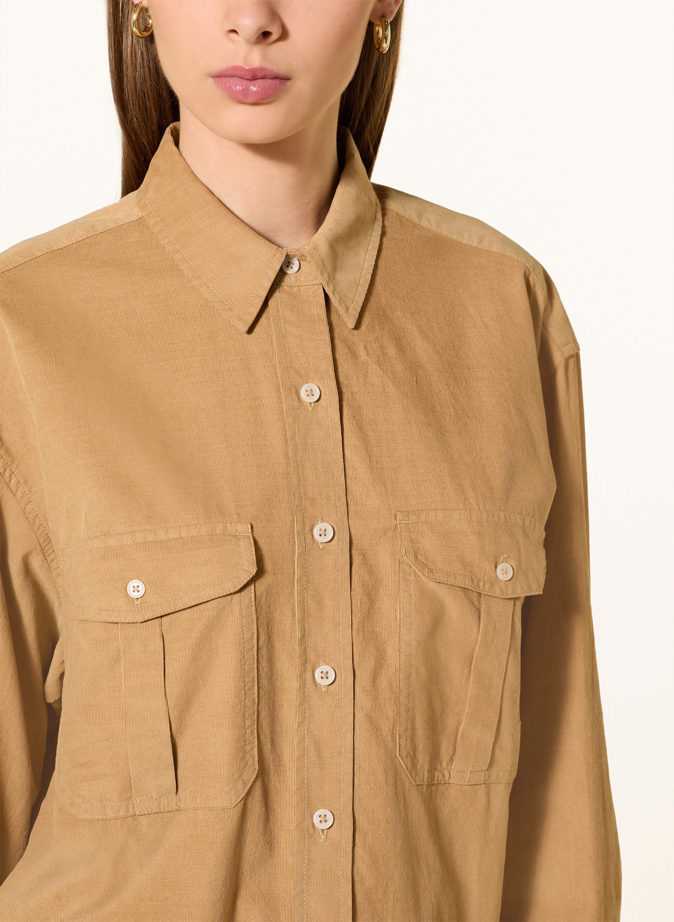 Thumbnail - Marc O'polo Hemdbluse Aus Cord beige