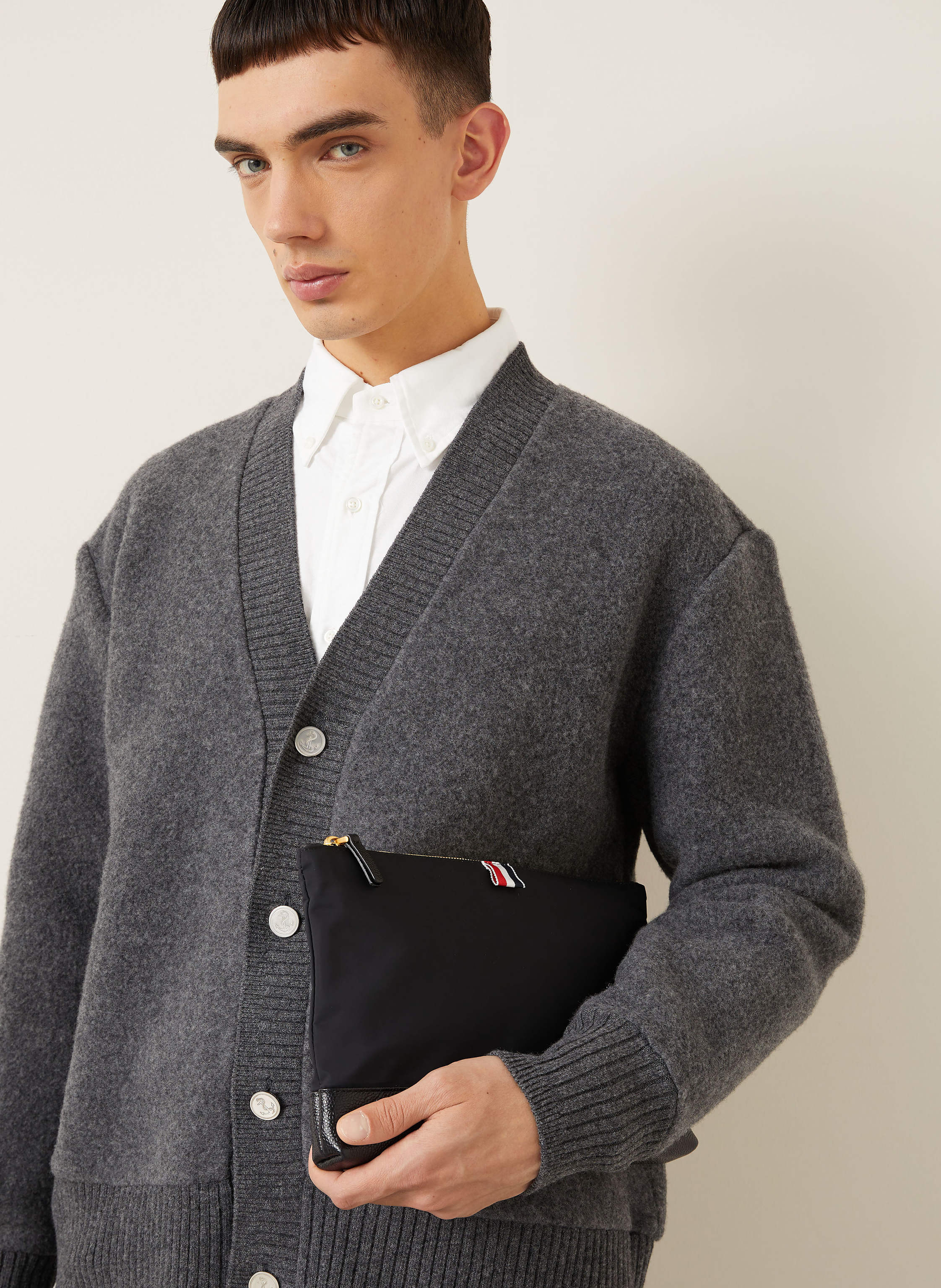 Thumbnail - Thom Browne. Strickjacke grau