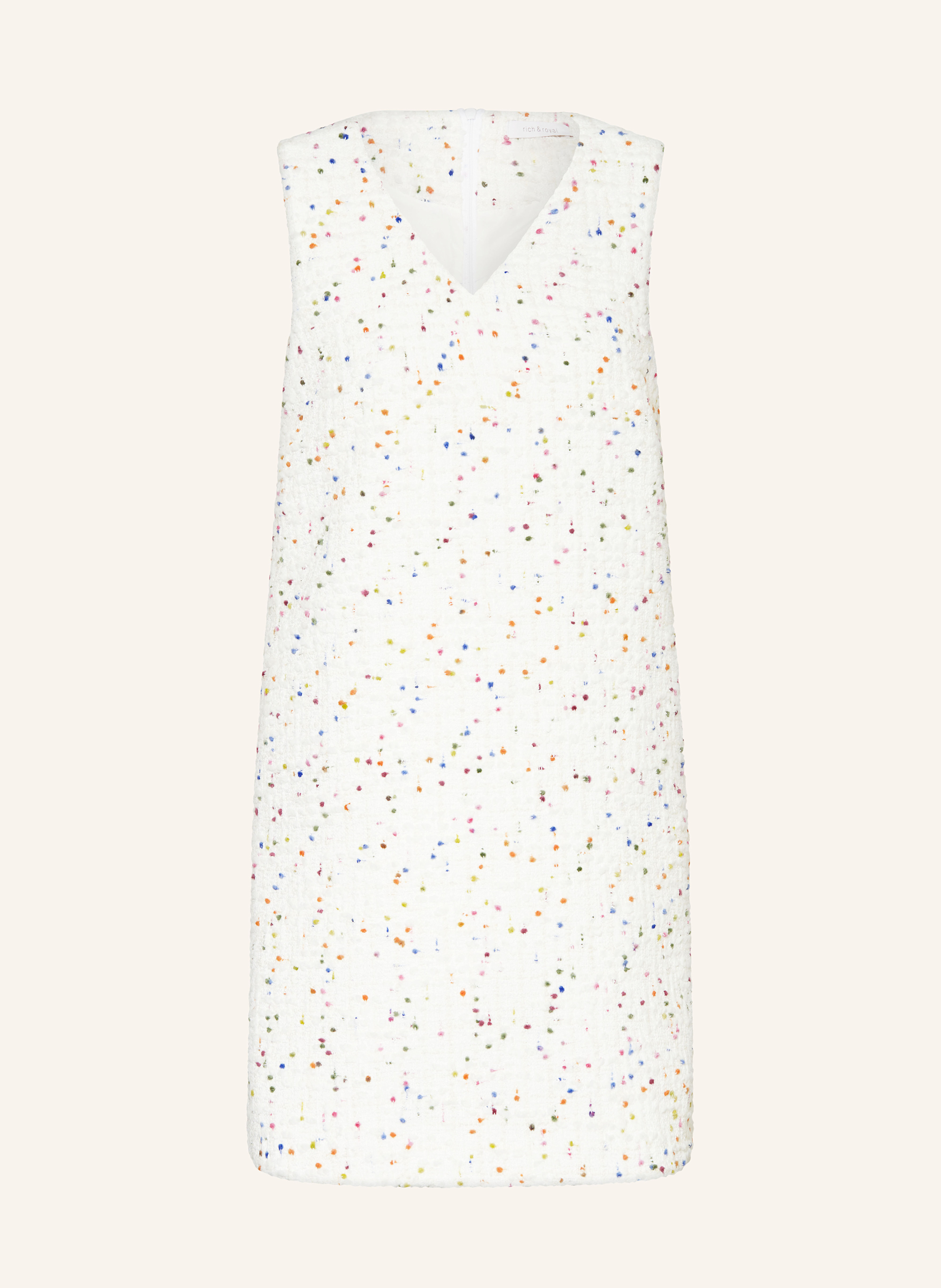 Rich & Royal Bouclé-Kleid weiss