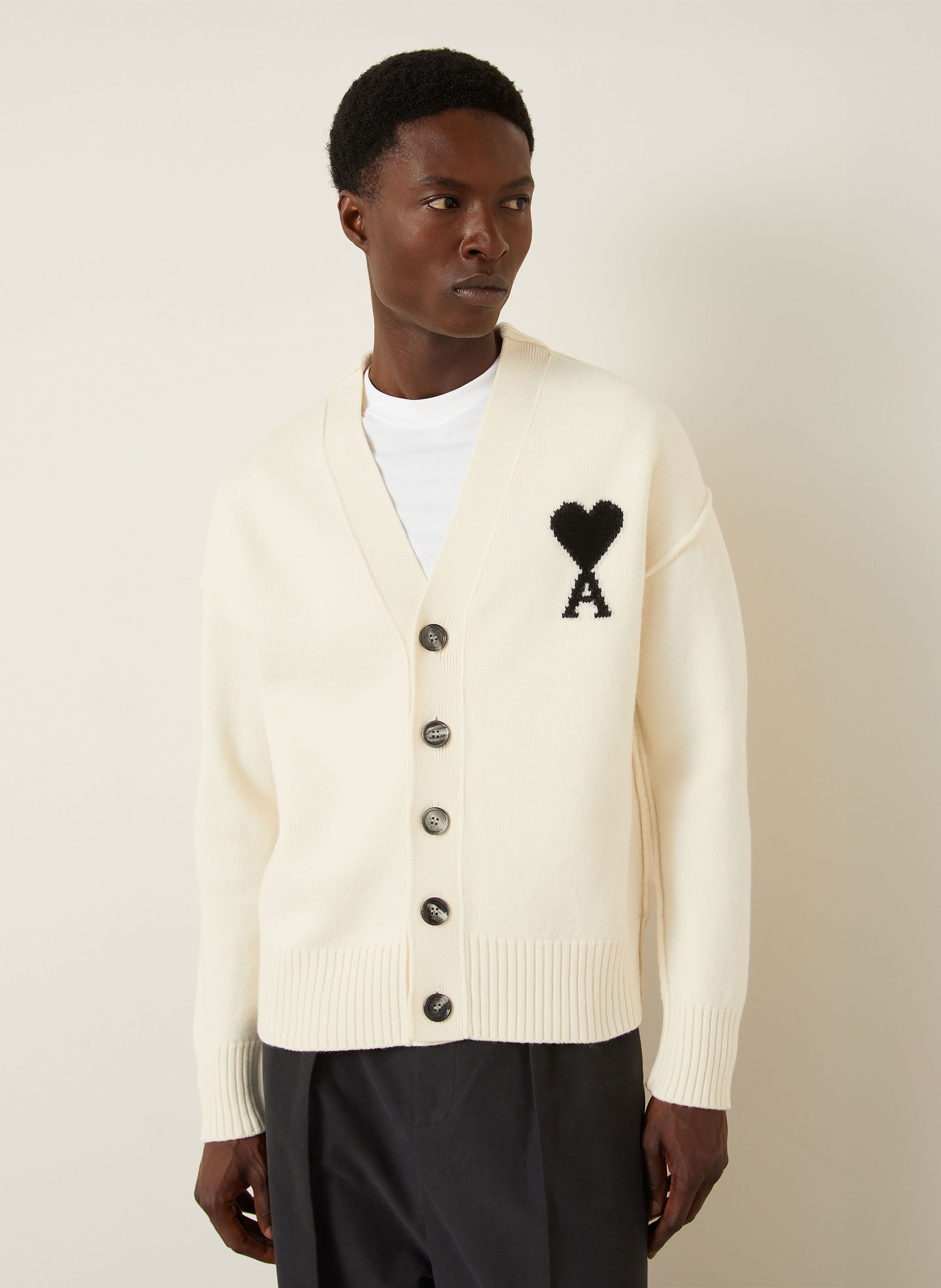Thumbnail - Ami Paris Strickjacke weiss