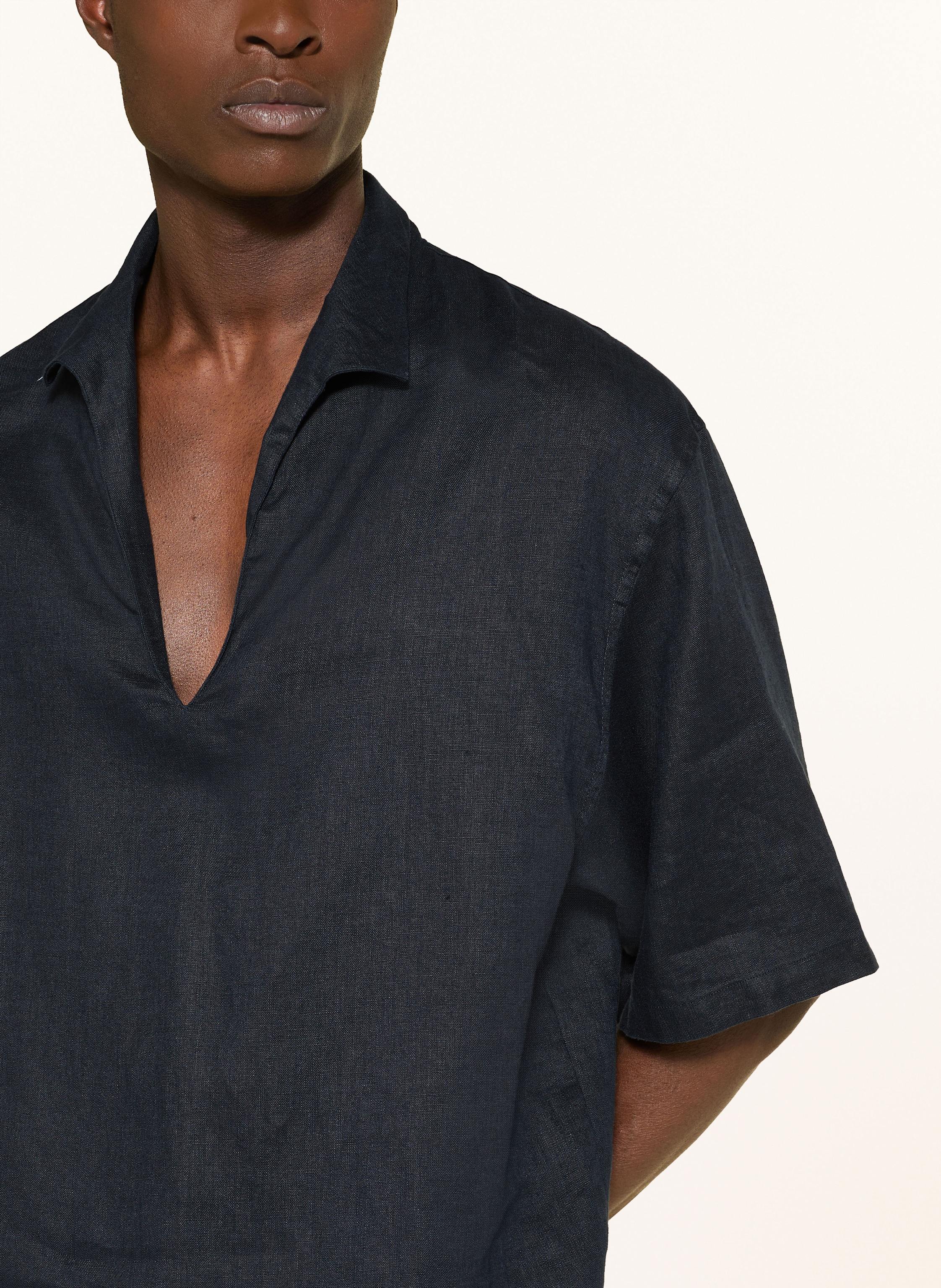 Thumbnail - Cos Kurzarm-Hemd Relaxed Fit Aus Leinen blau