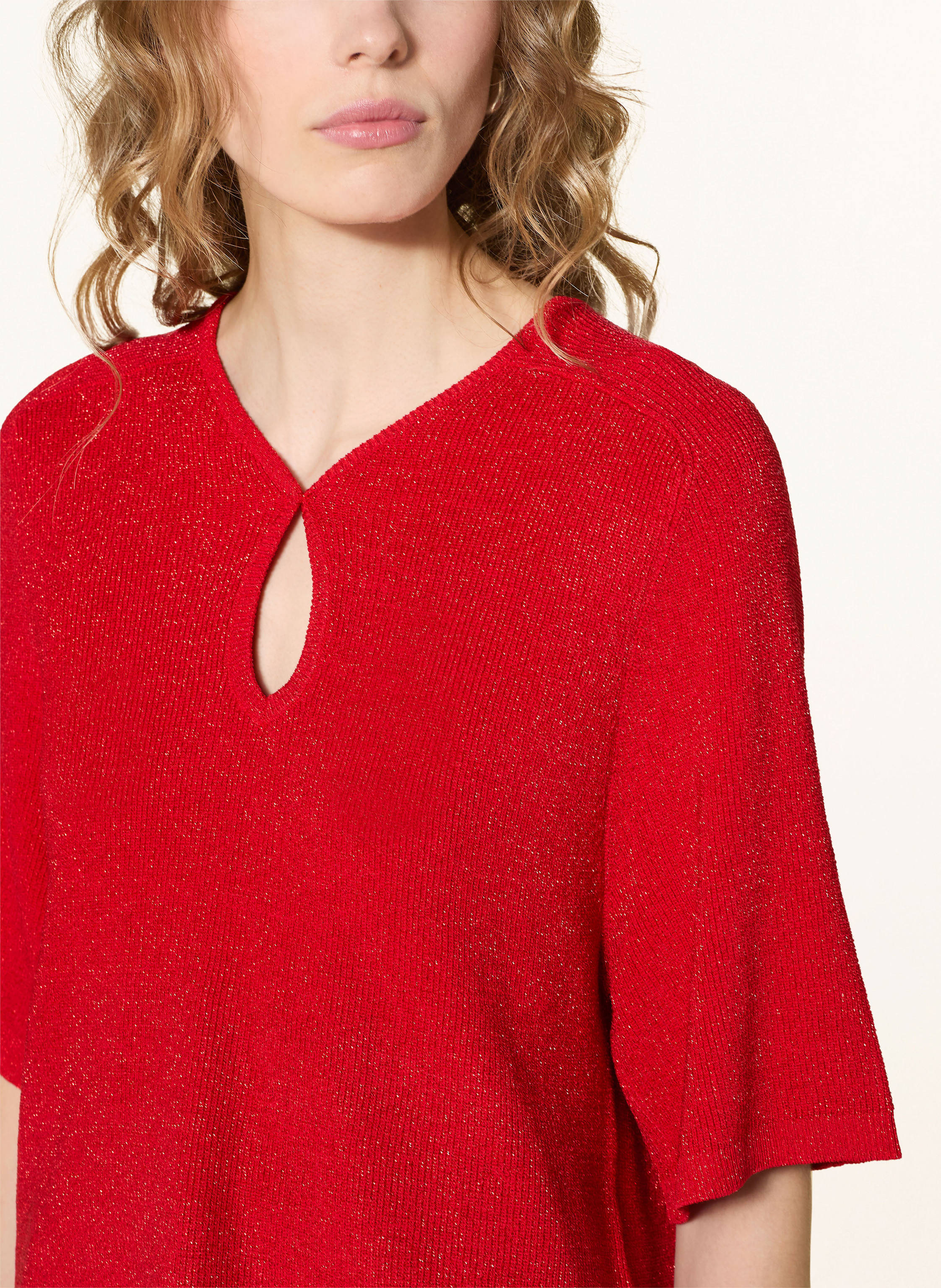 Thumbnail - Ichi Strickshirt Ihcody Mit Glitzergarn rot