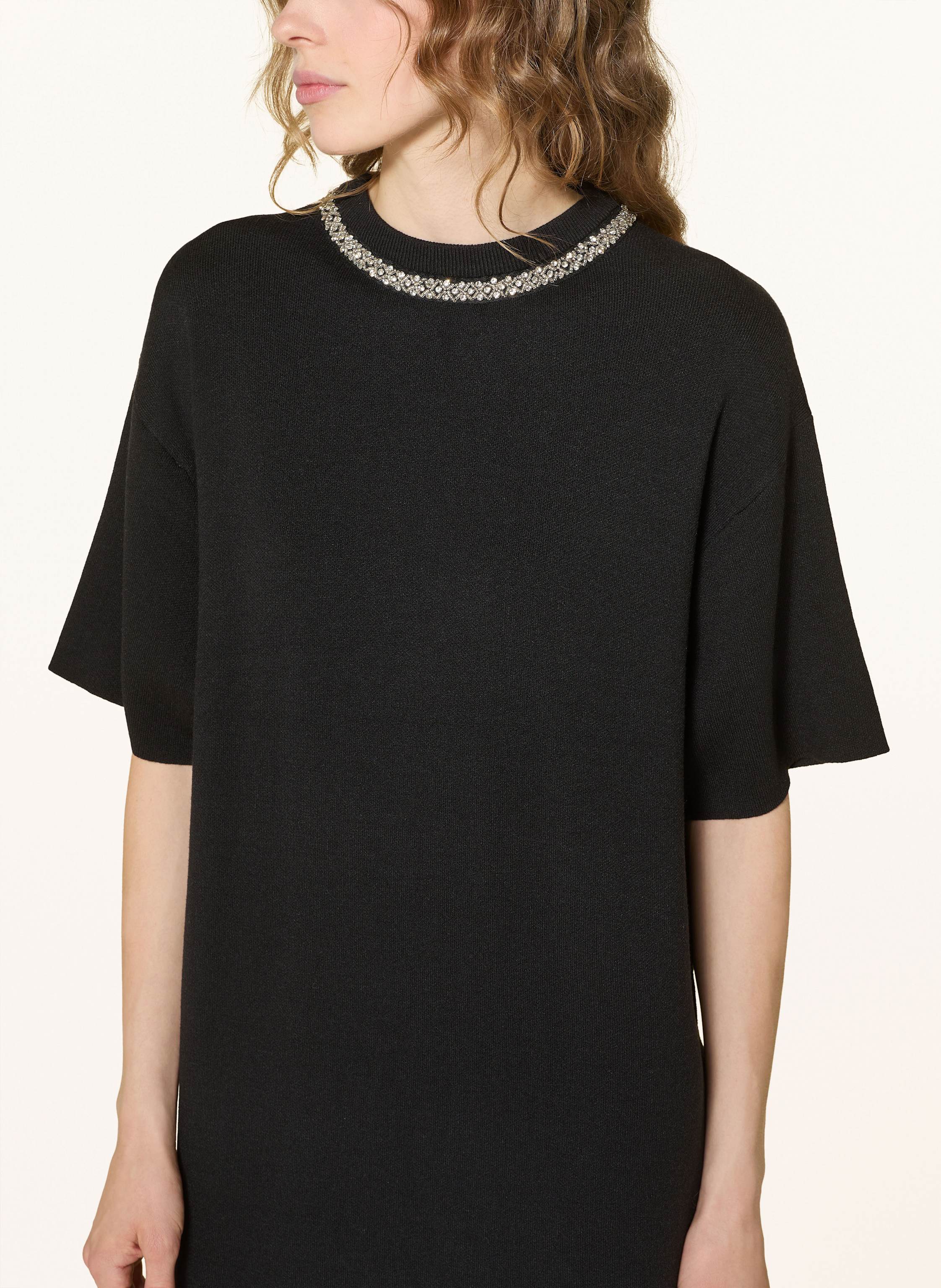 Thumbnail - Ichi Strickkleid Ihdorise Mit Schmucksteinen schwarz