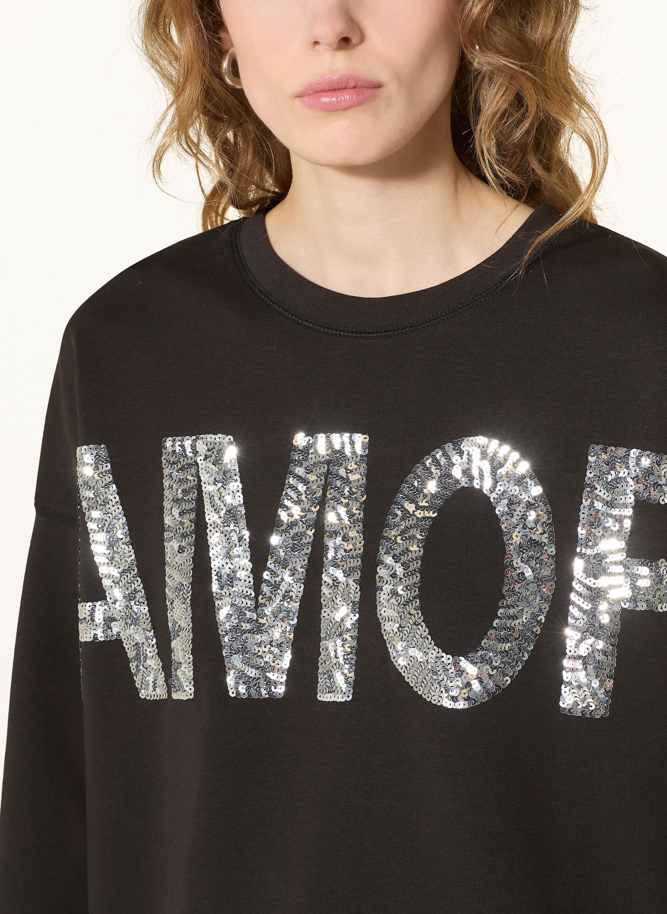 Thumbnail - Ichi Sweatshirt Ihkelicia Mit Pailletten schwarz