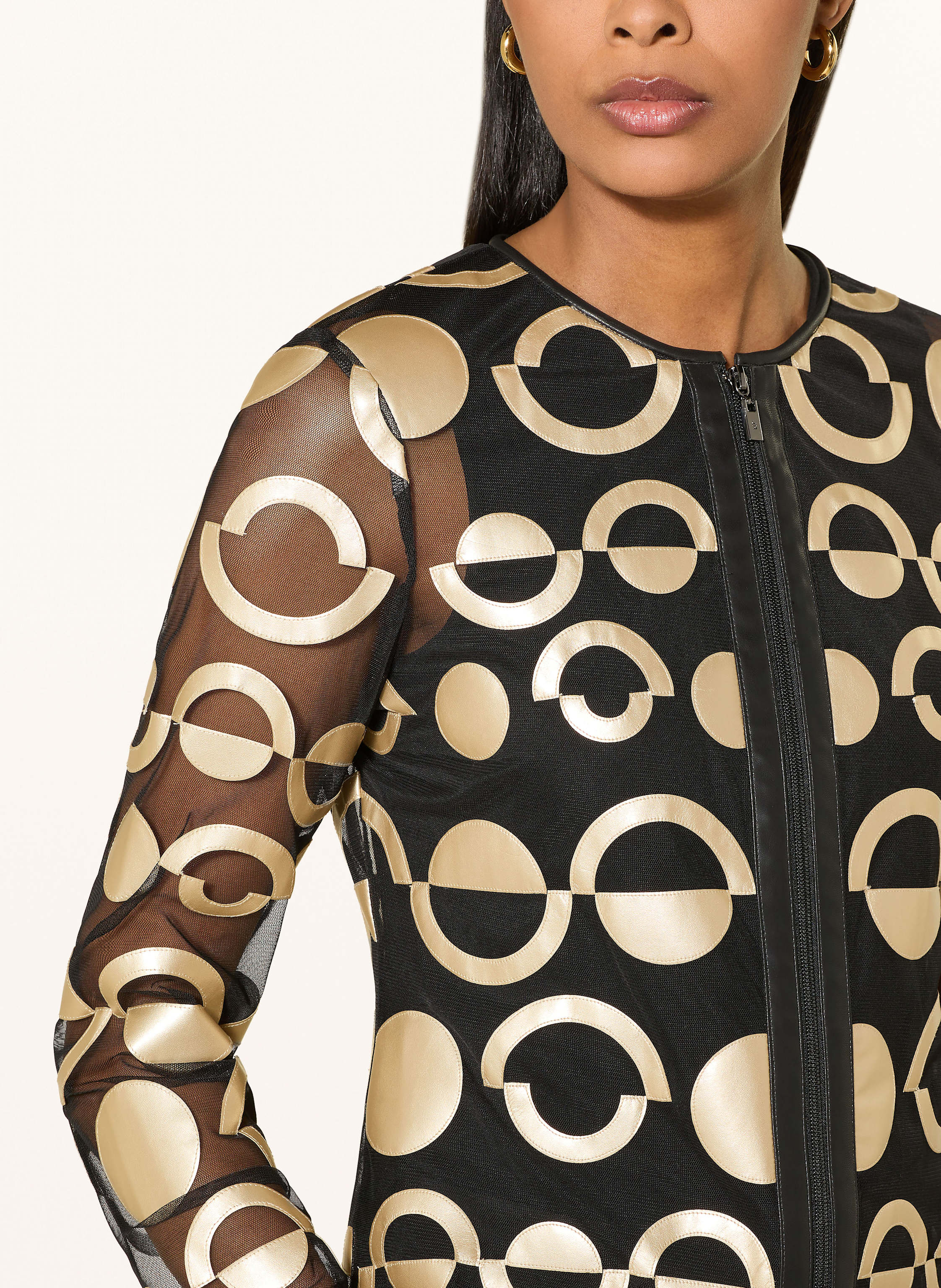 Thumbnail - Joseph Ribkoff Mesh-Jacke gold