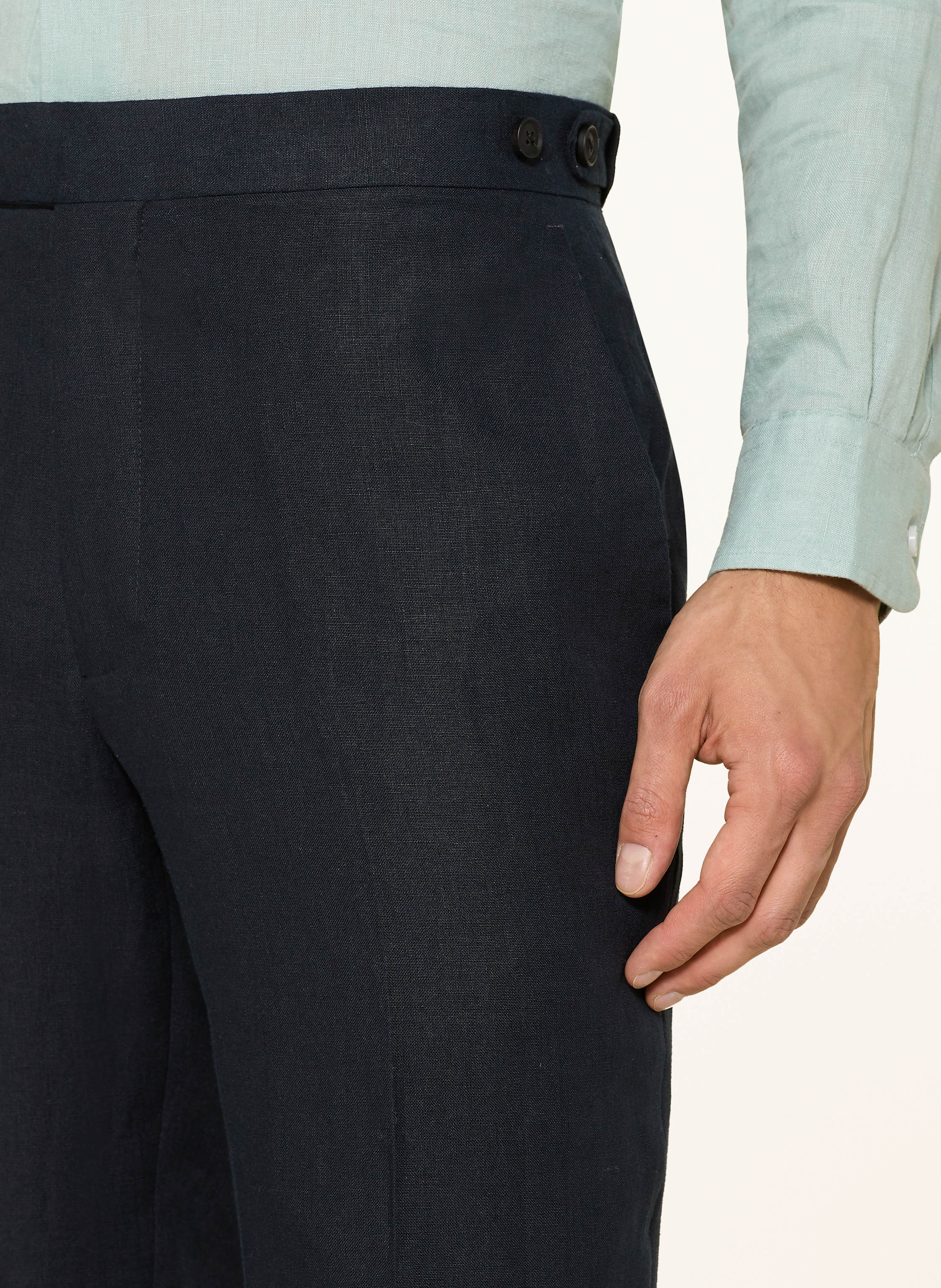 Thumbnail - Reiss Leinenhose Kin Slim Fit blau