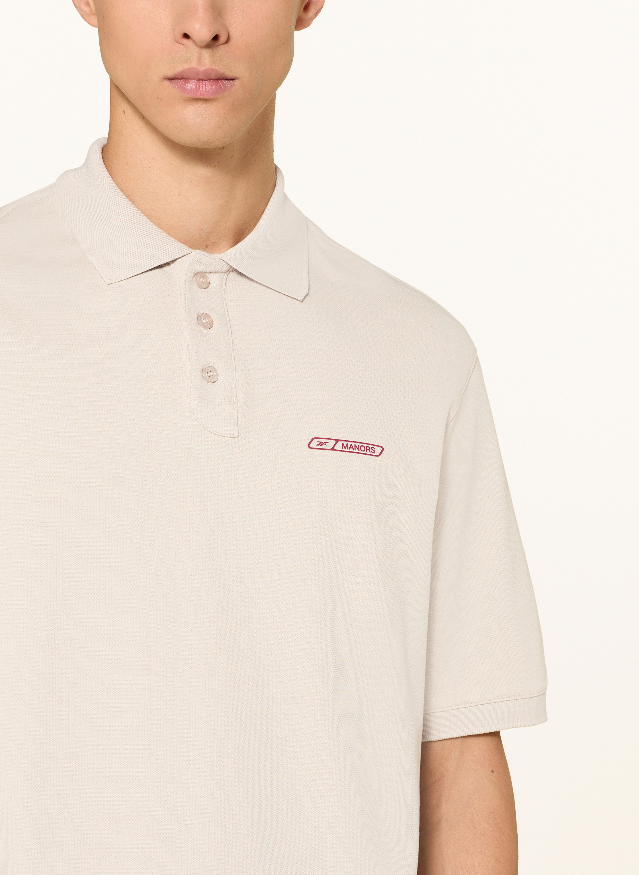 Thumbnail - Manors Piqué-Poloshirt beige