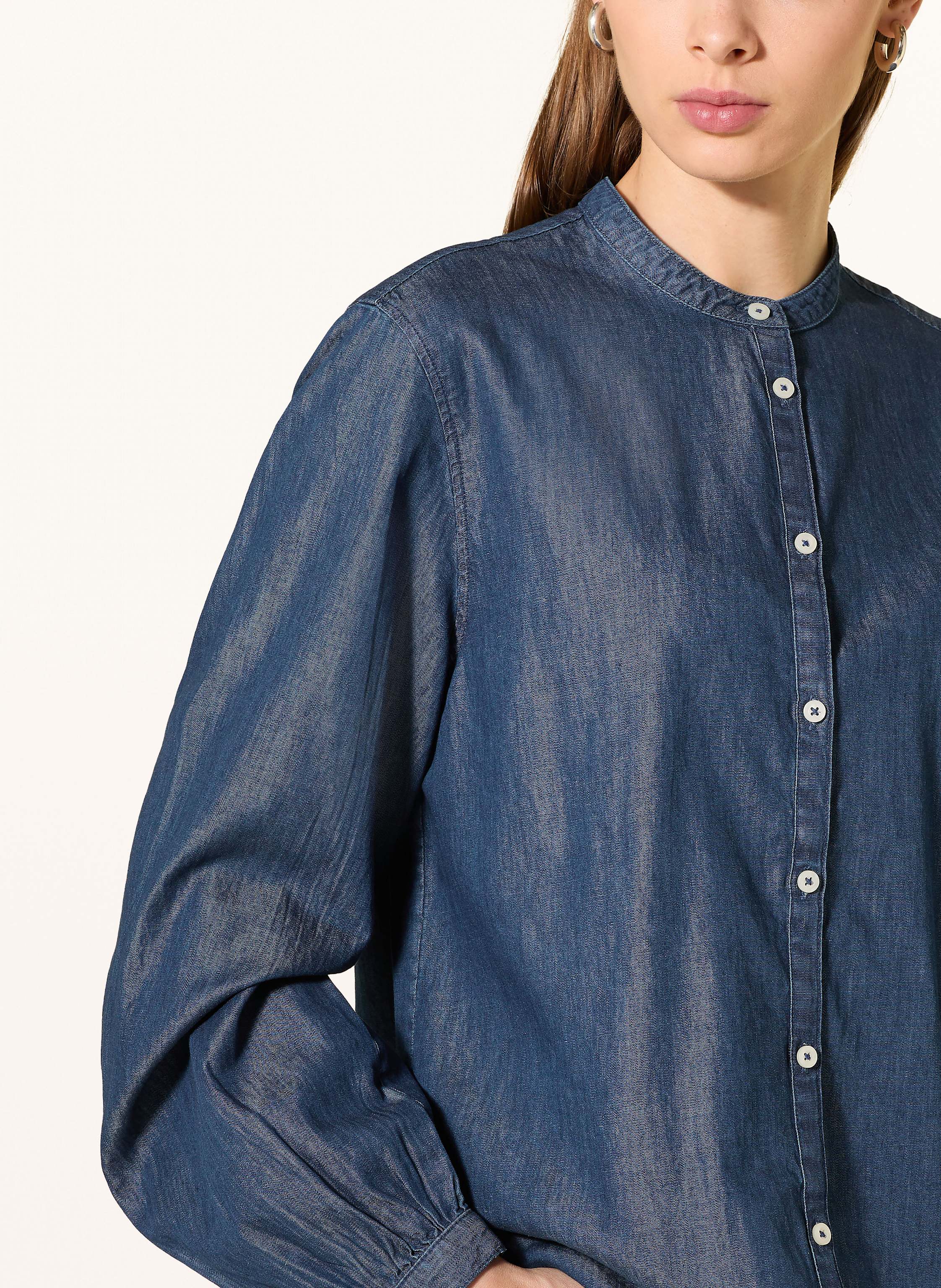 Thumbnail - Marc O'polo Bluse In Jeansoptik blau
