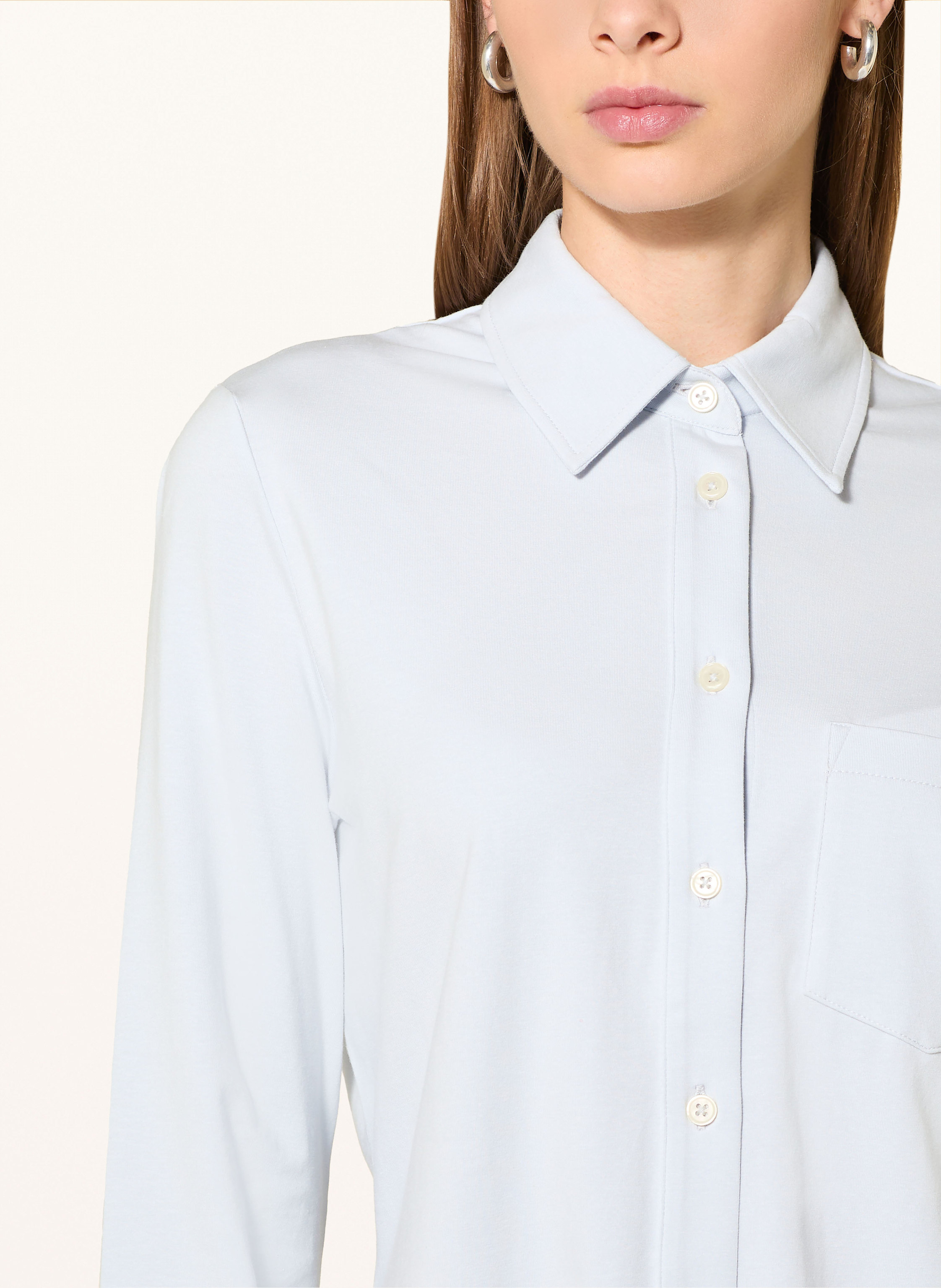 Thumbnail - Marc O'polo Hemdbluse Aus Jersey blau