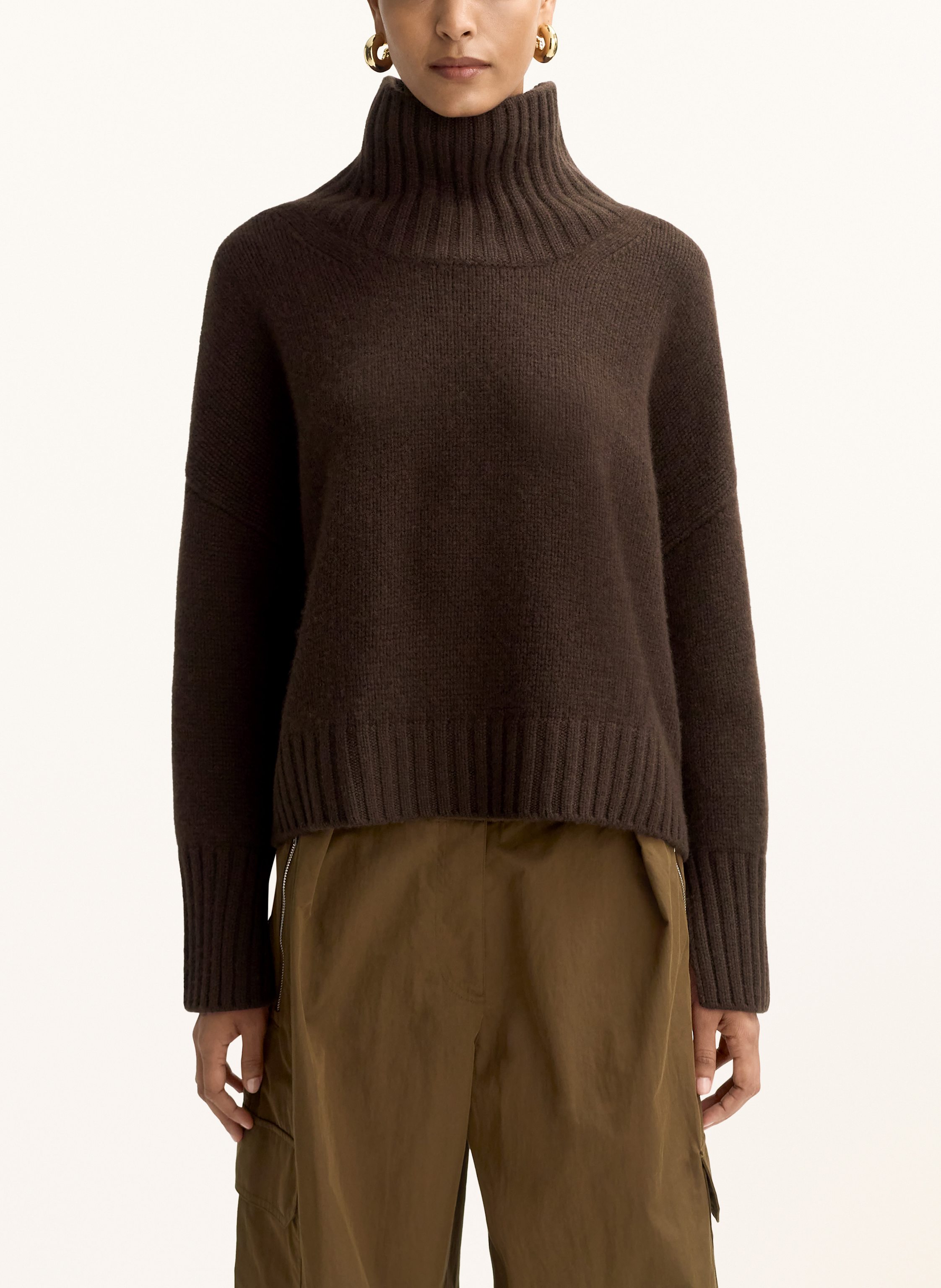 Thumbnail - Soft Goat Rollkragenpullover Aus Cashmere braun