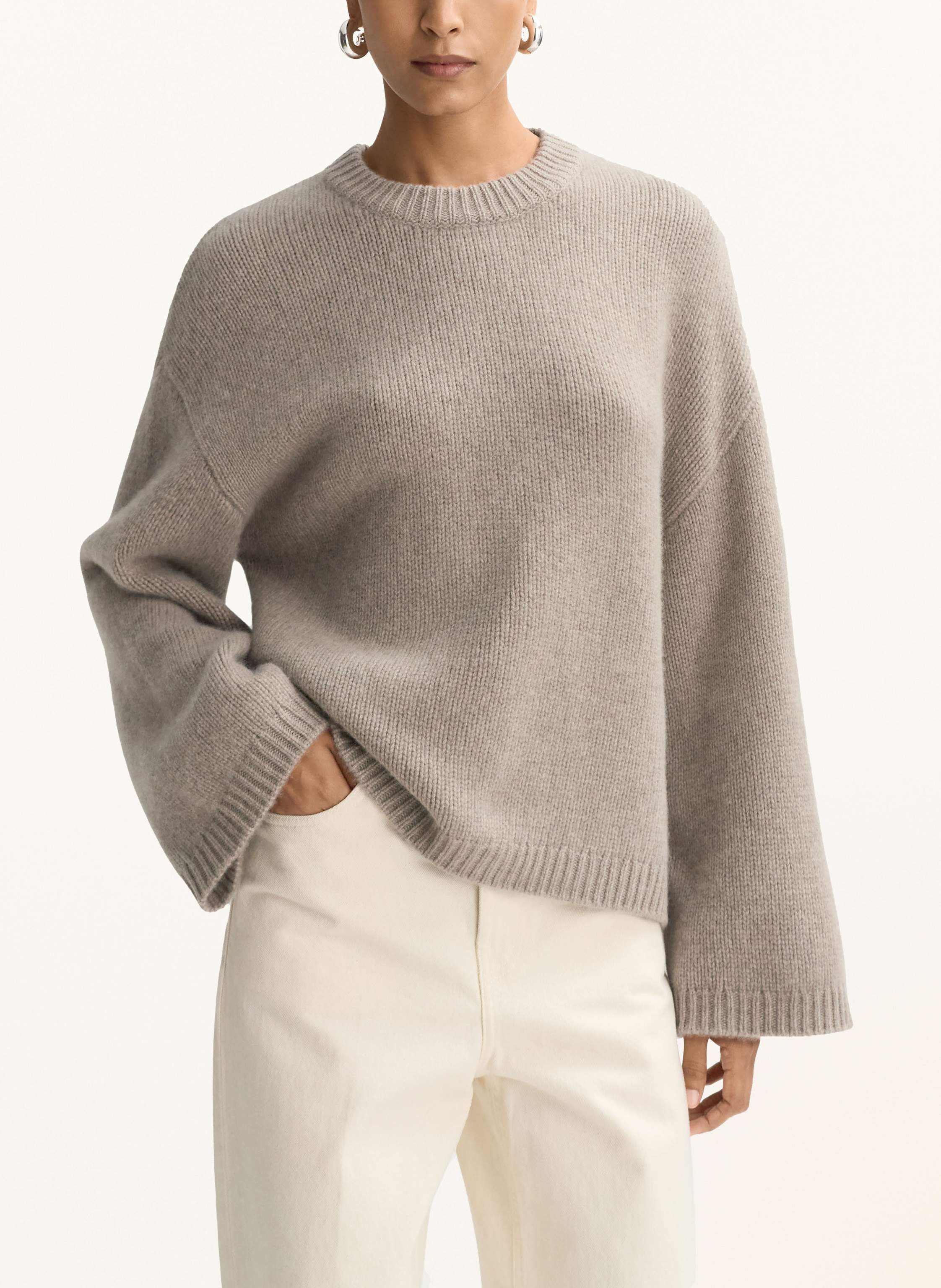 Thumbnail - Soft Goat Cashmere-Pullover grau