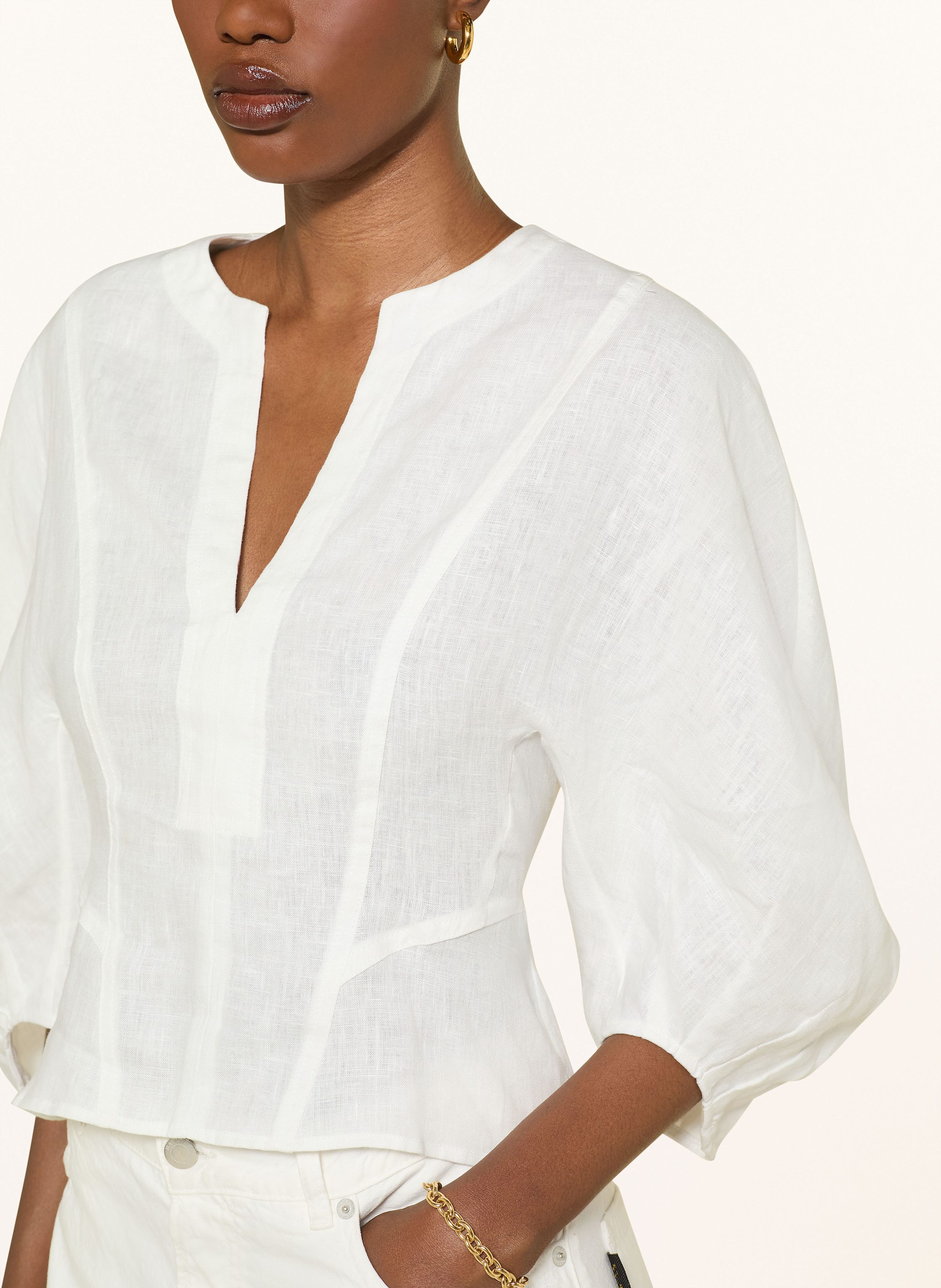 Thumbnail - Reiss Blusenshirt Aus Leinen weiss