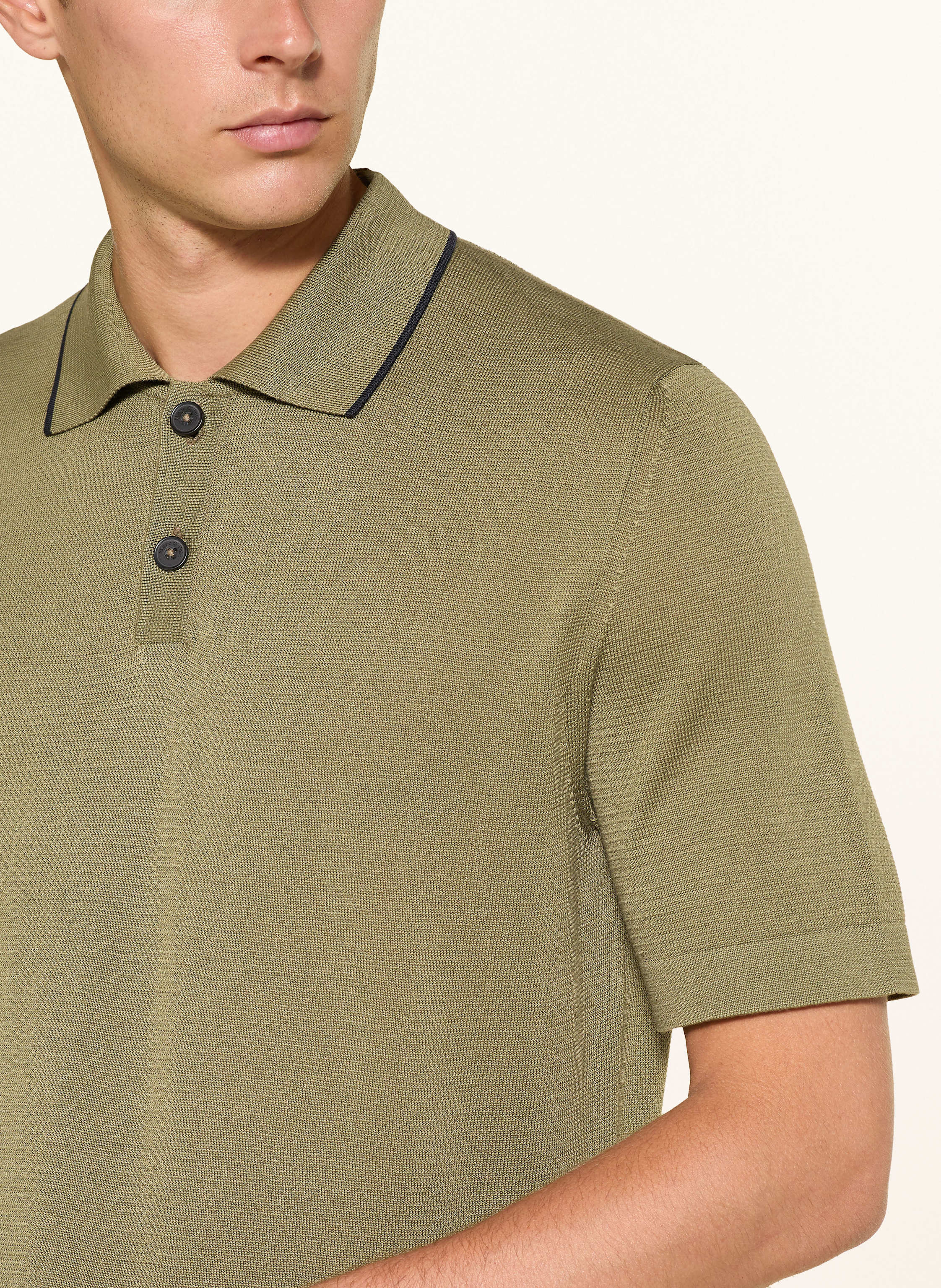 Thumbnail - Marc O'polo Strick-Poloshirt gruen