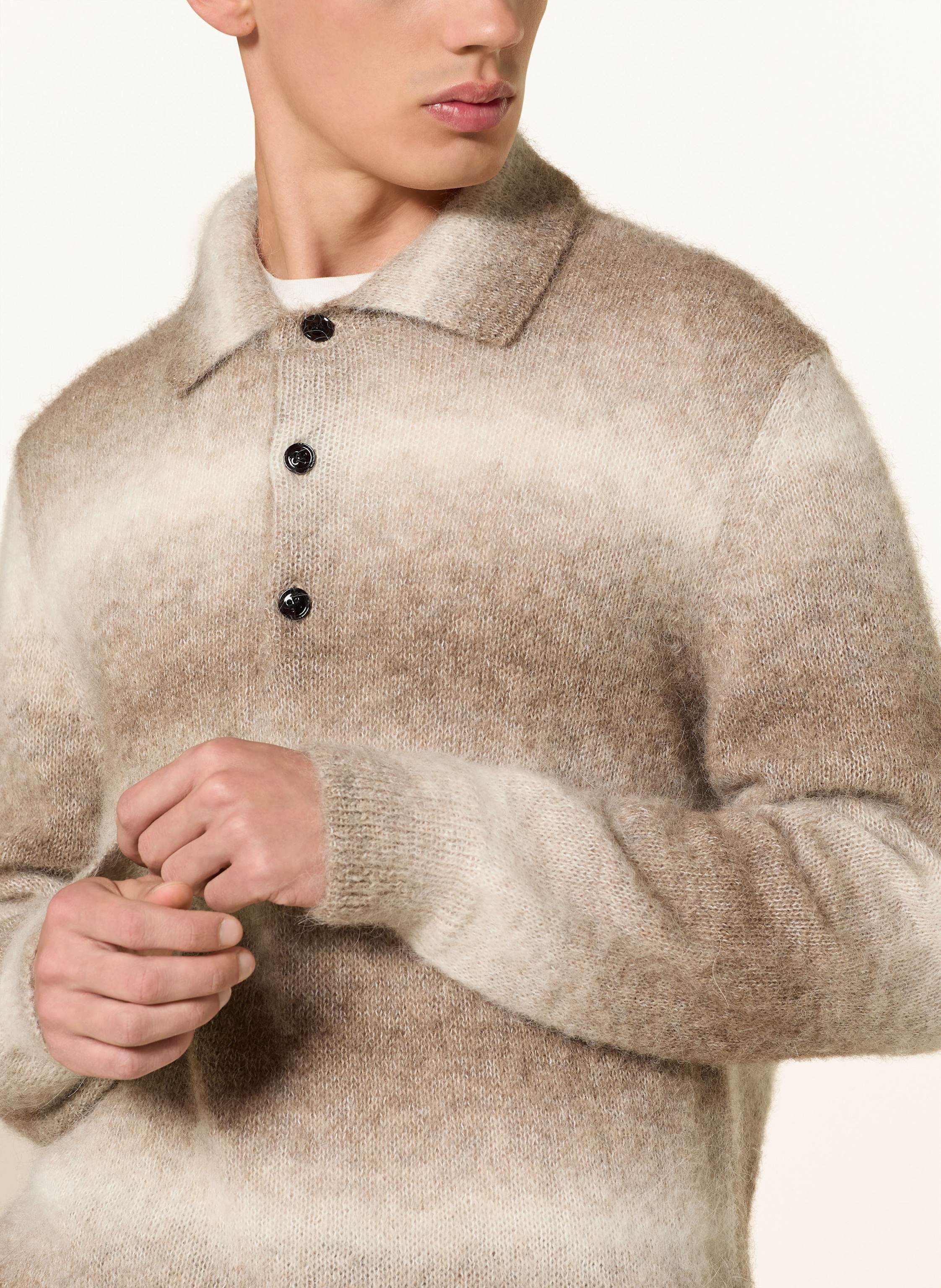 Thumbnail - Nn.07 Strick-Poloshirt Alfie Aus Alpaka beige