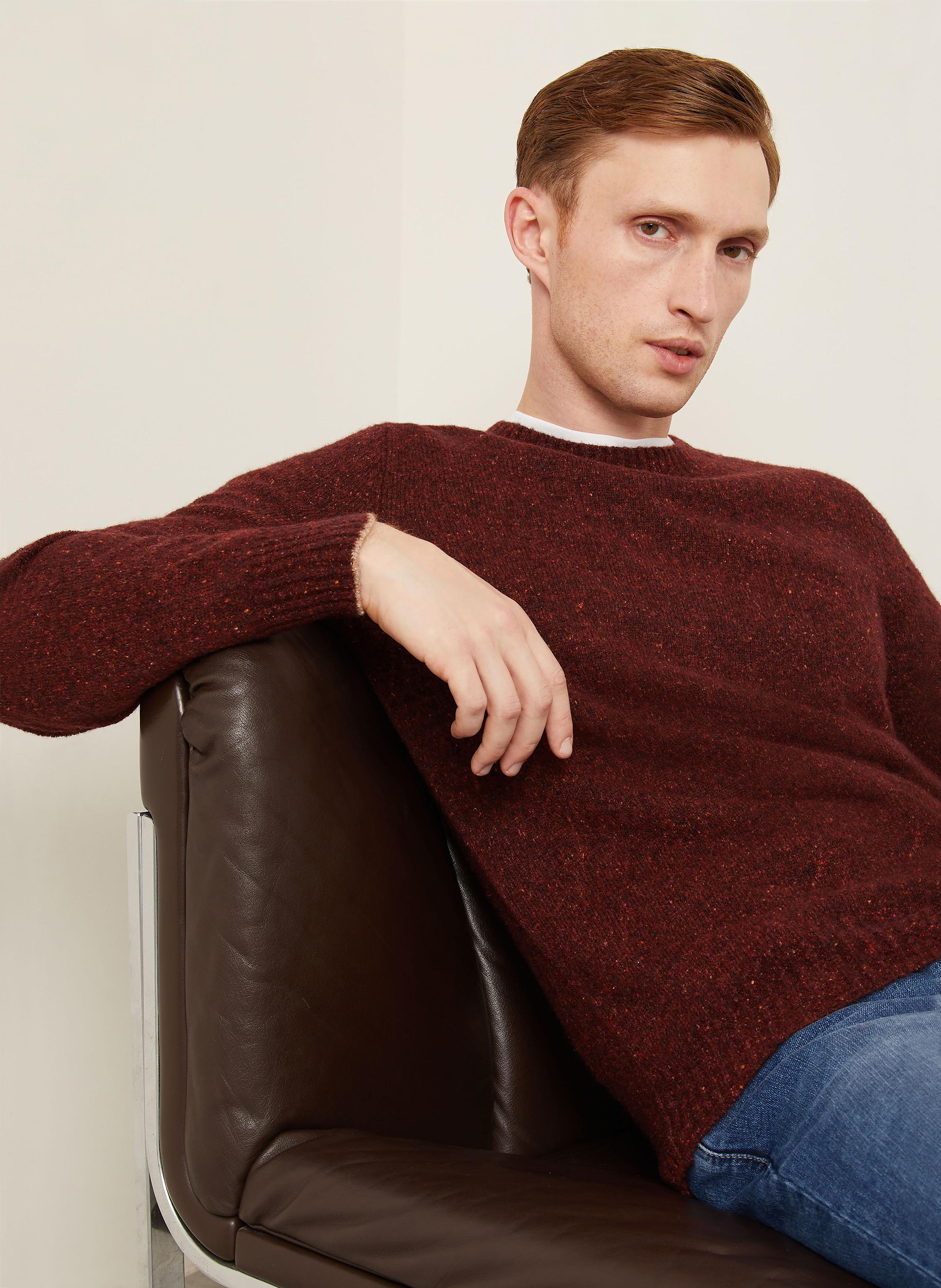 Thumbnail - Brunello Cucinelli Bouclé-Pullover Mit Alpaka rot
