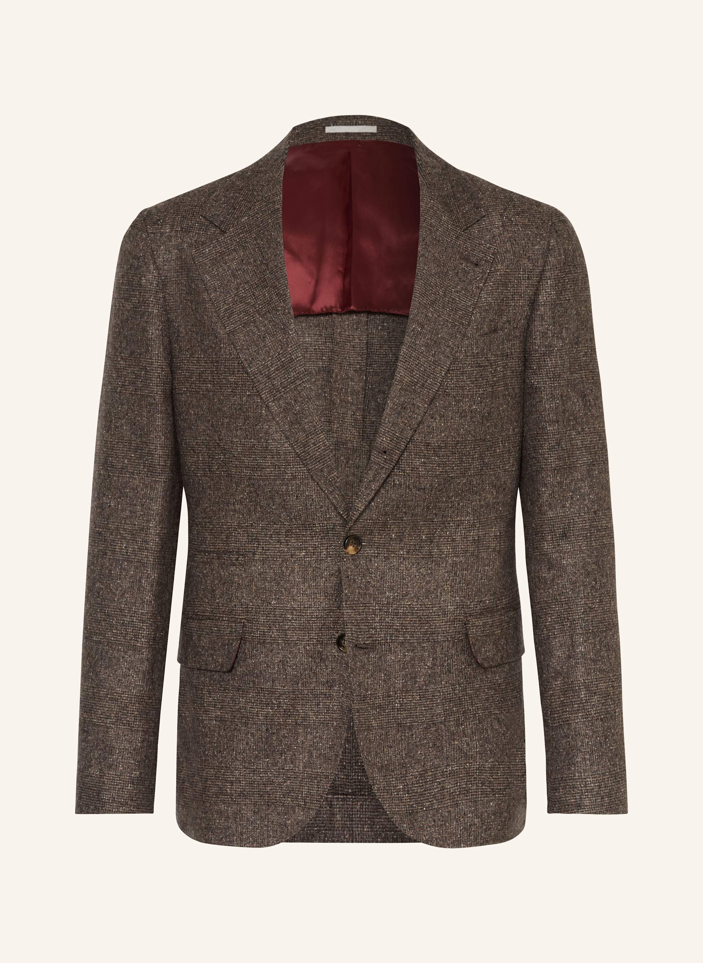 Brunello Cucinelli Brunello Cucinelli Flanellsakko Extra Slim Fit Mit Seide braun in TAUPE / BRAUN