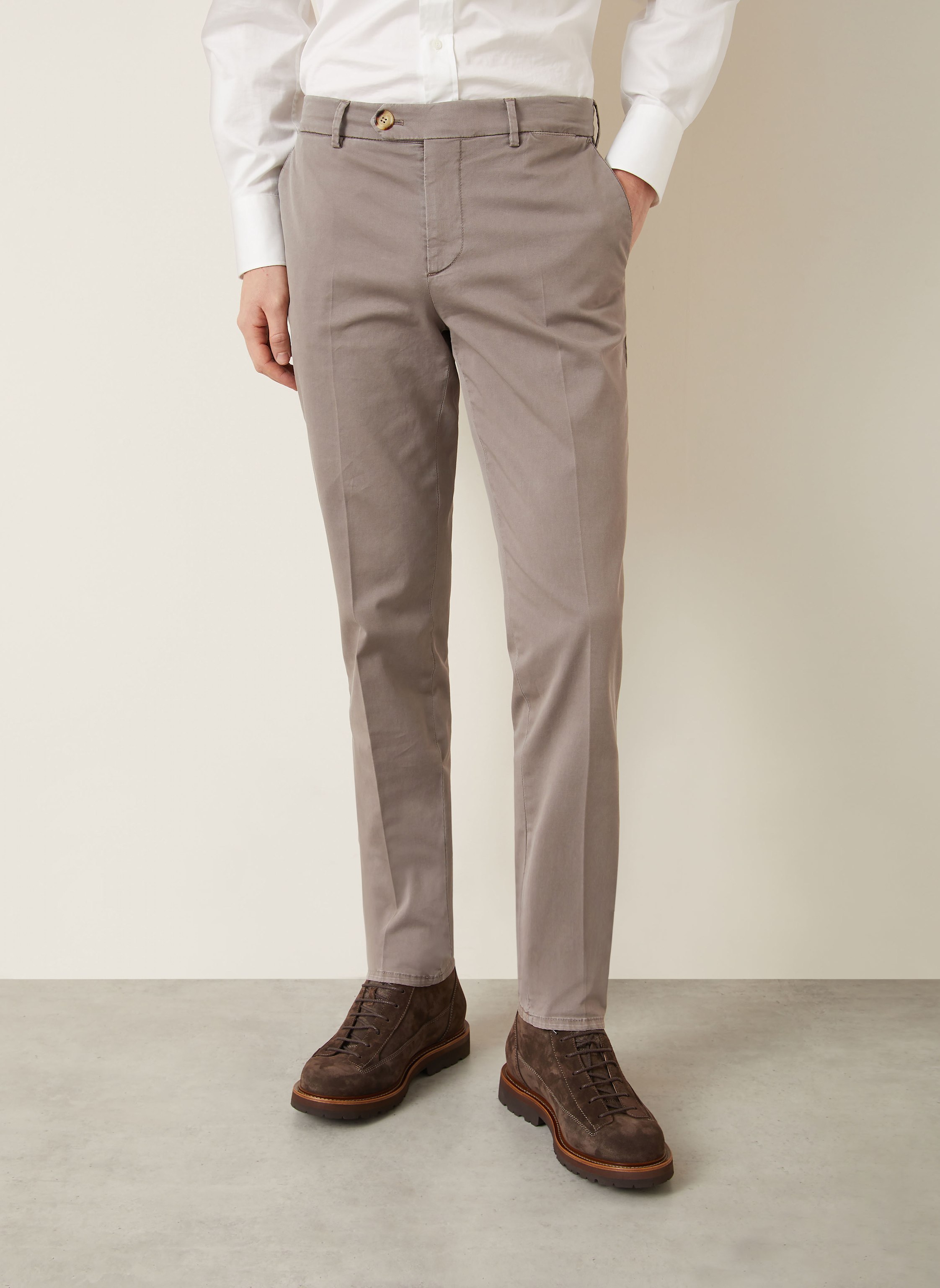 Thumbnail - Brunello Cucinelli Chino Italian Fit braun