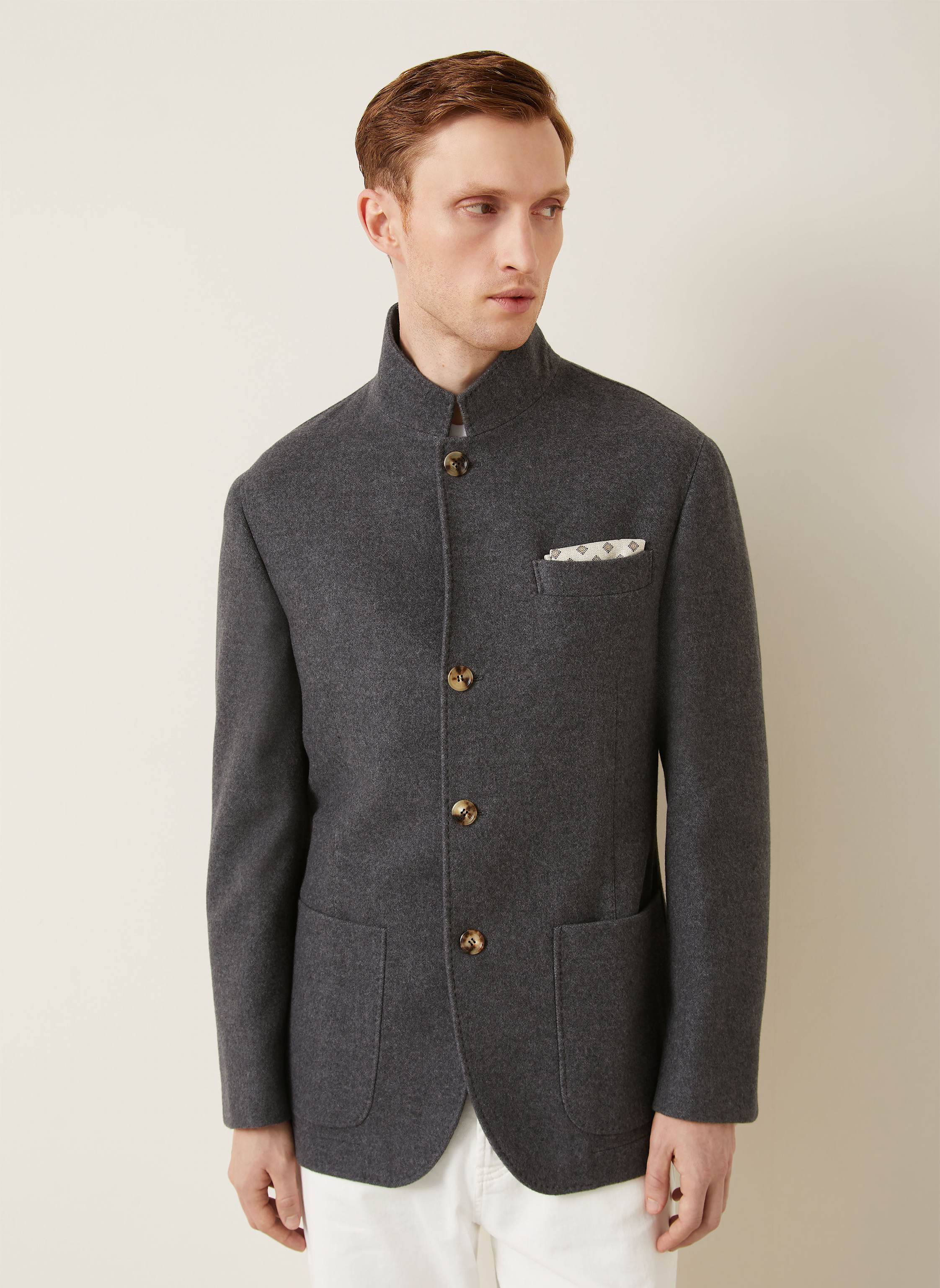 Thumbnail - Brunello Cucinelli Cashmere-Sakko Regular Fit grau
