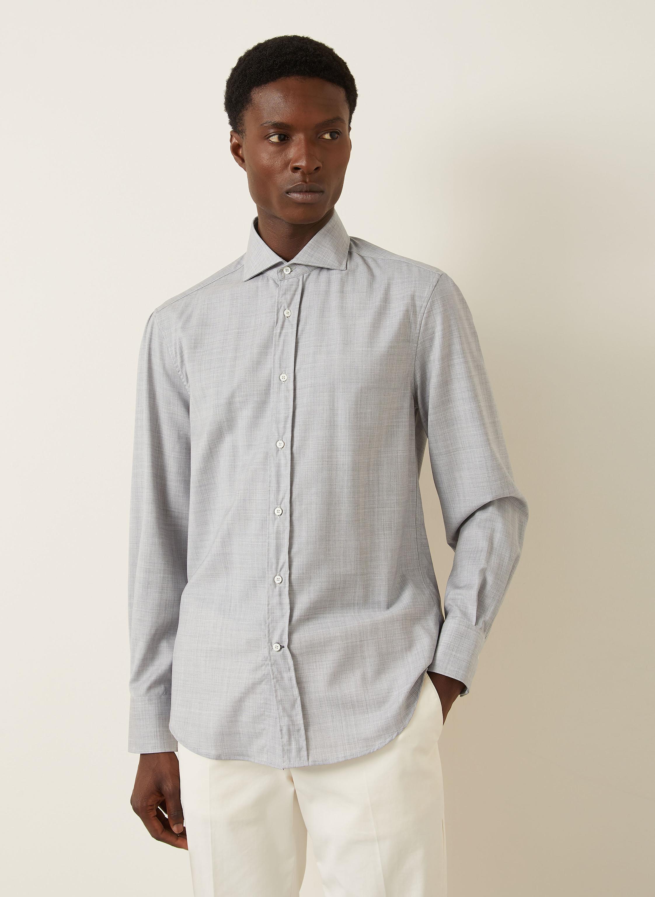 Thumbnail - Brunello Cucinelli Hemd Slim Fit grau