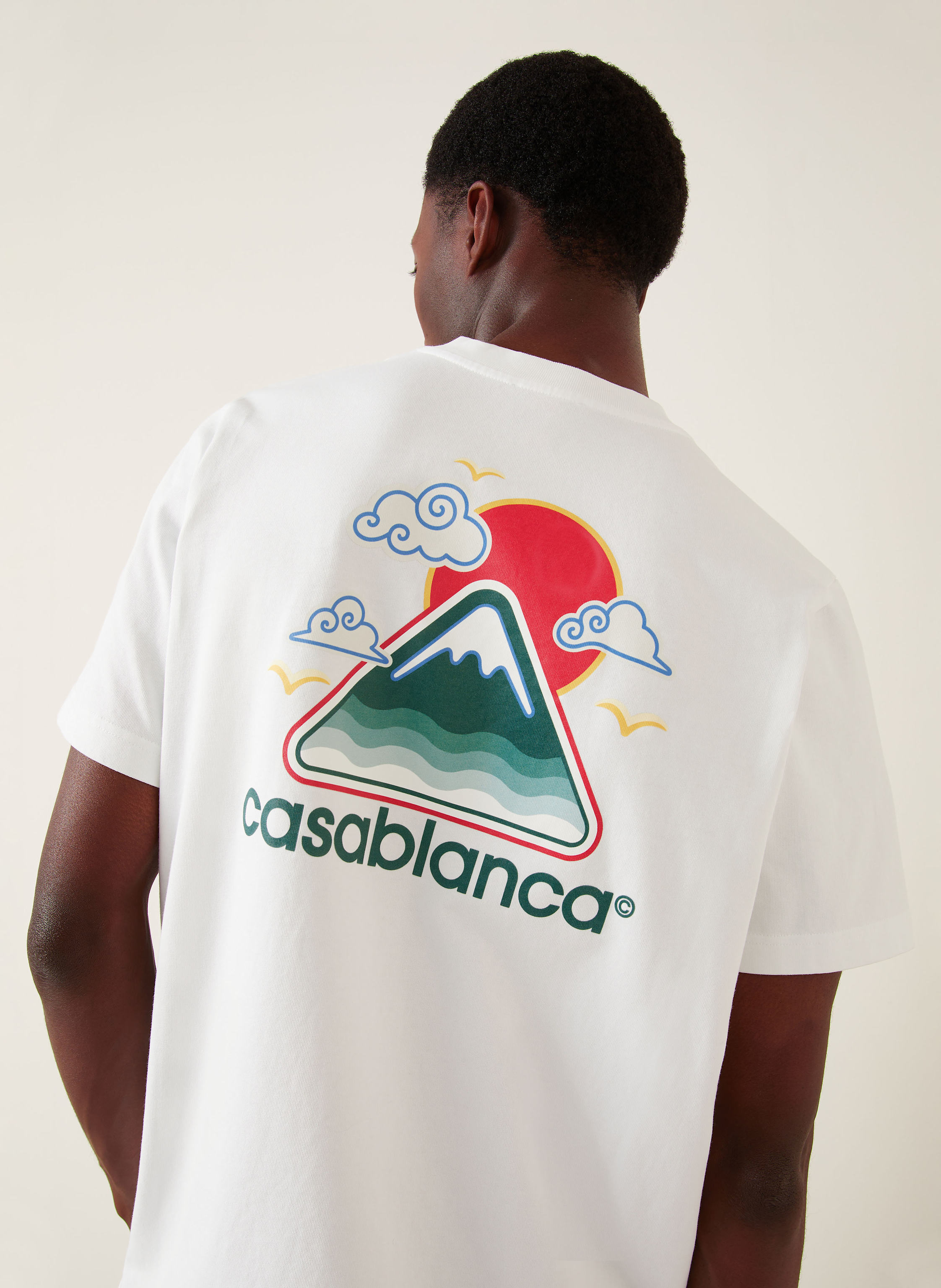 Thumbnail - Casablanca T-Shirt Montagne Ondulée weiss