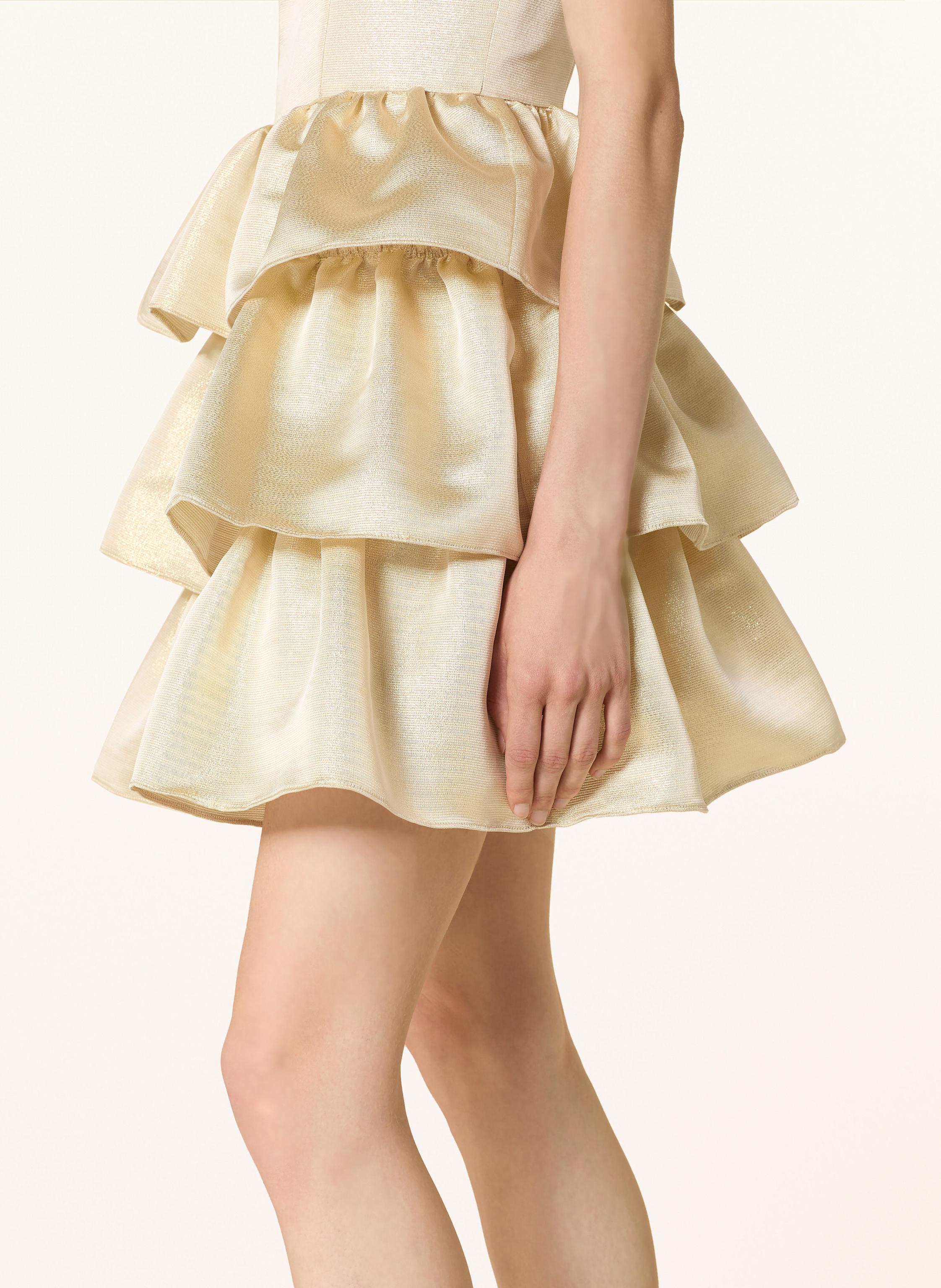 Thumbnail - Adrianna Papell Cocktailkleid Mit Glitzergarn Und Rüschen gold