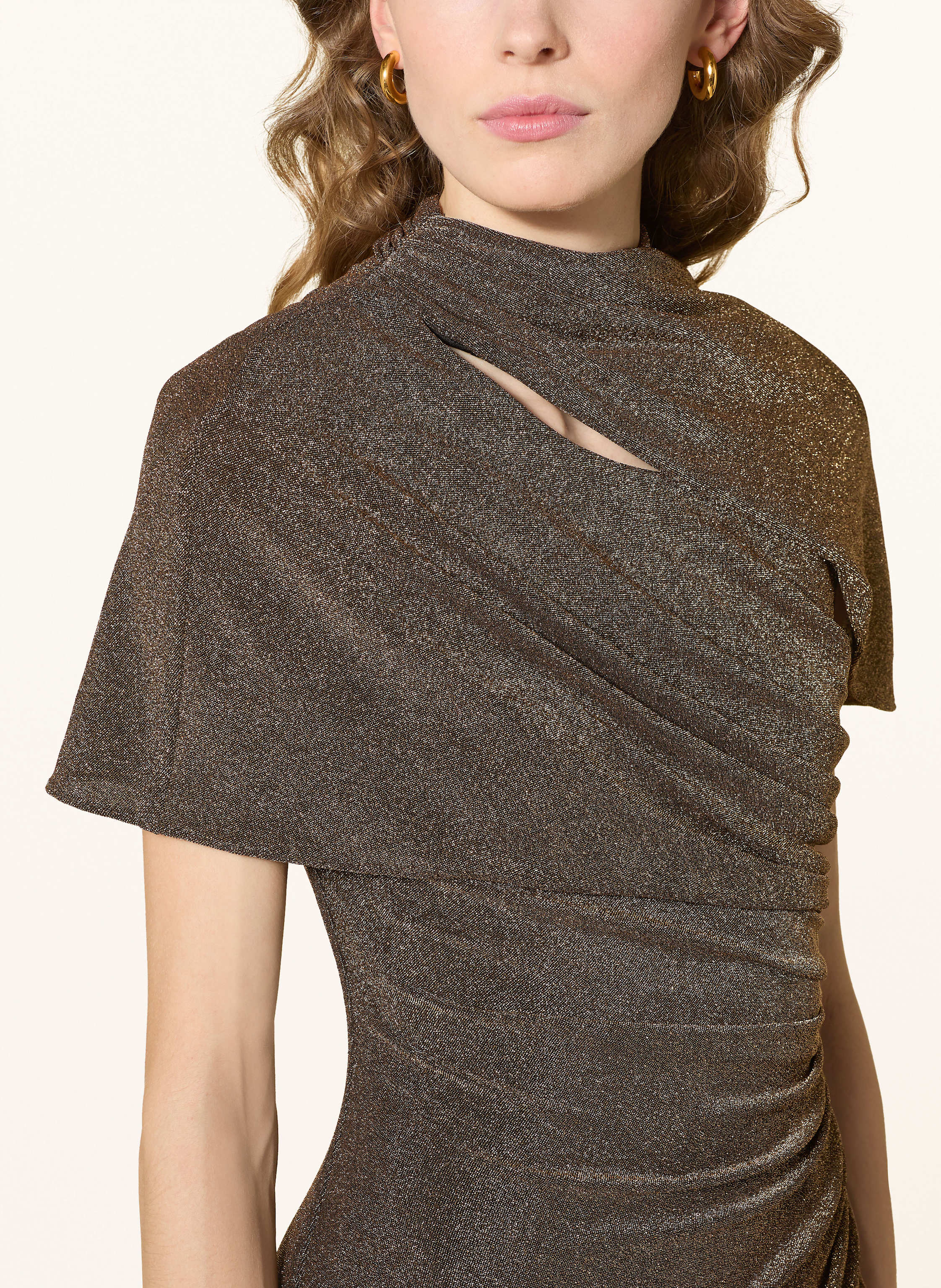 Thumbnail - Adrianna Papell Abendkleid Mit Glitzergarn Und Cut-Outs gold