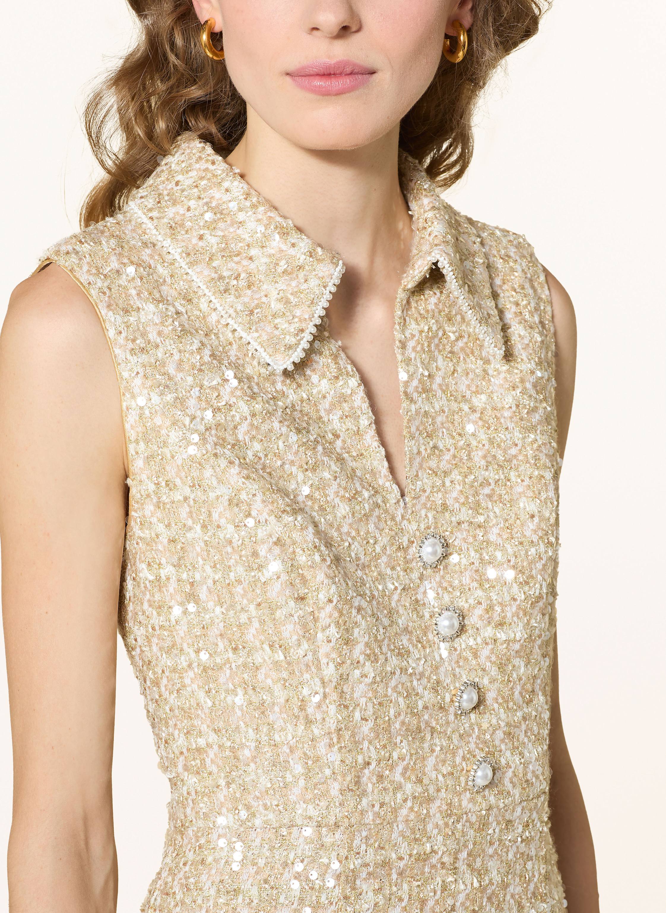 Thumbnail - Adrianna Papell Cocktailkleid Mit Glitzergarn Und Pailletten beige