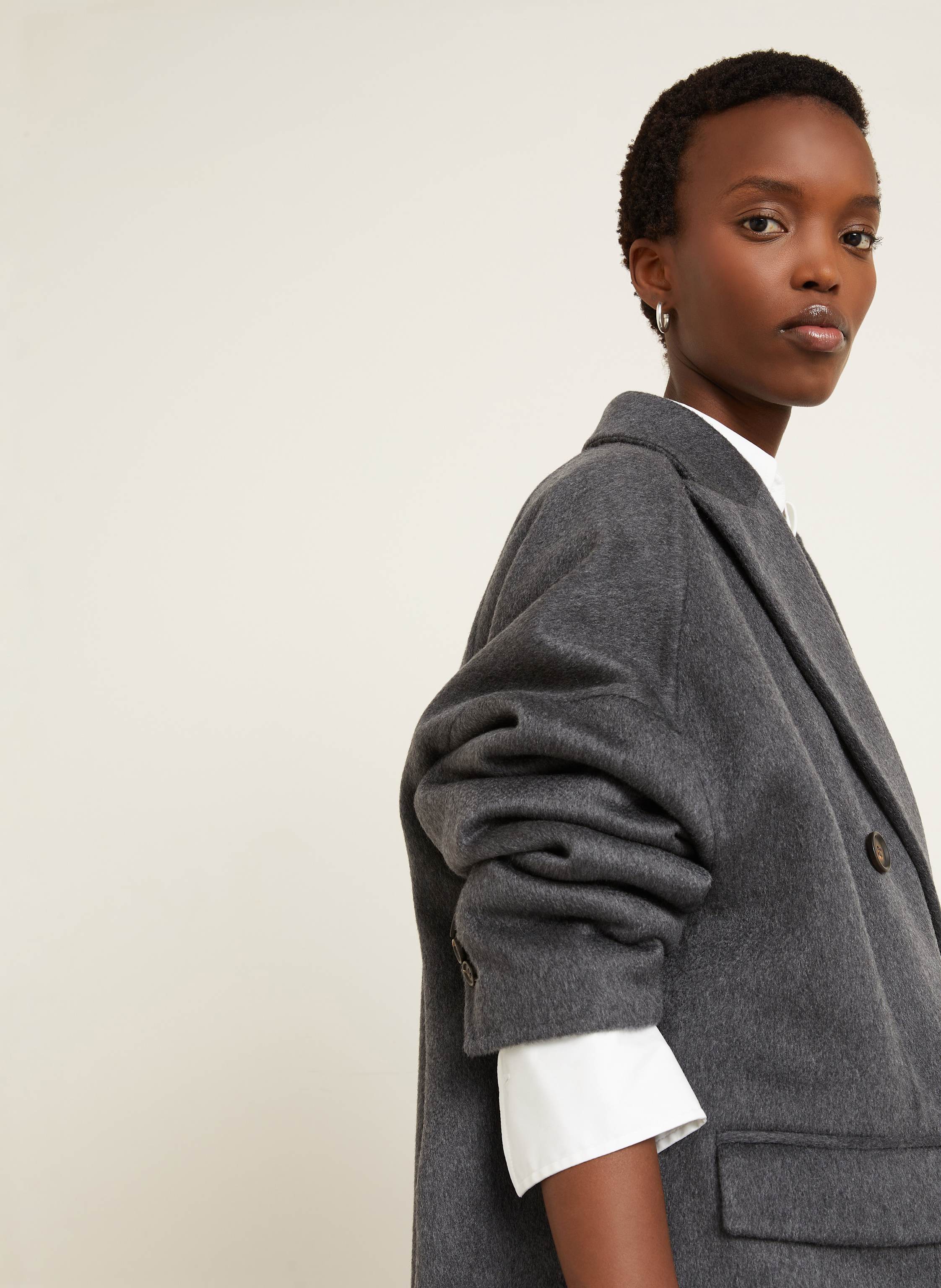 Thumbnail - Brunello Cucinelli Cashmere-Mantel grau