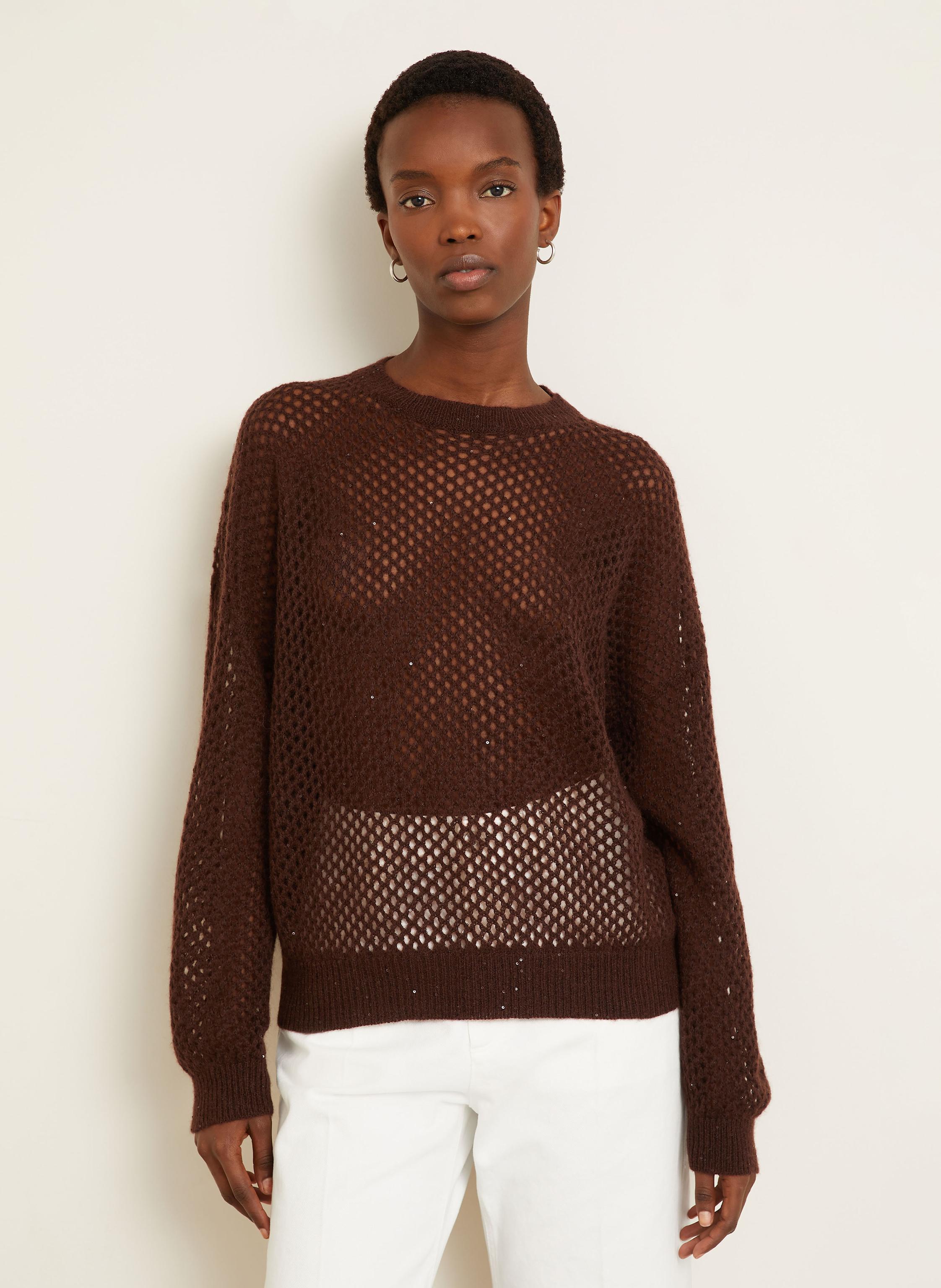 Thumbnail - Brunello Cucinelli Pullover Mit Mohair Und Pailletten braun
