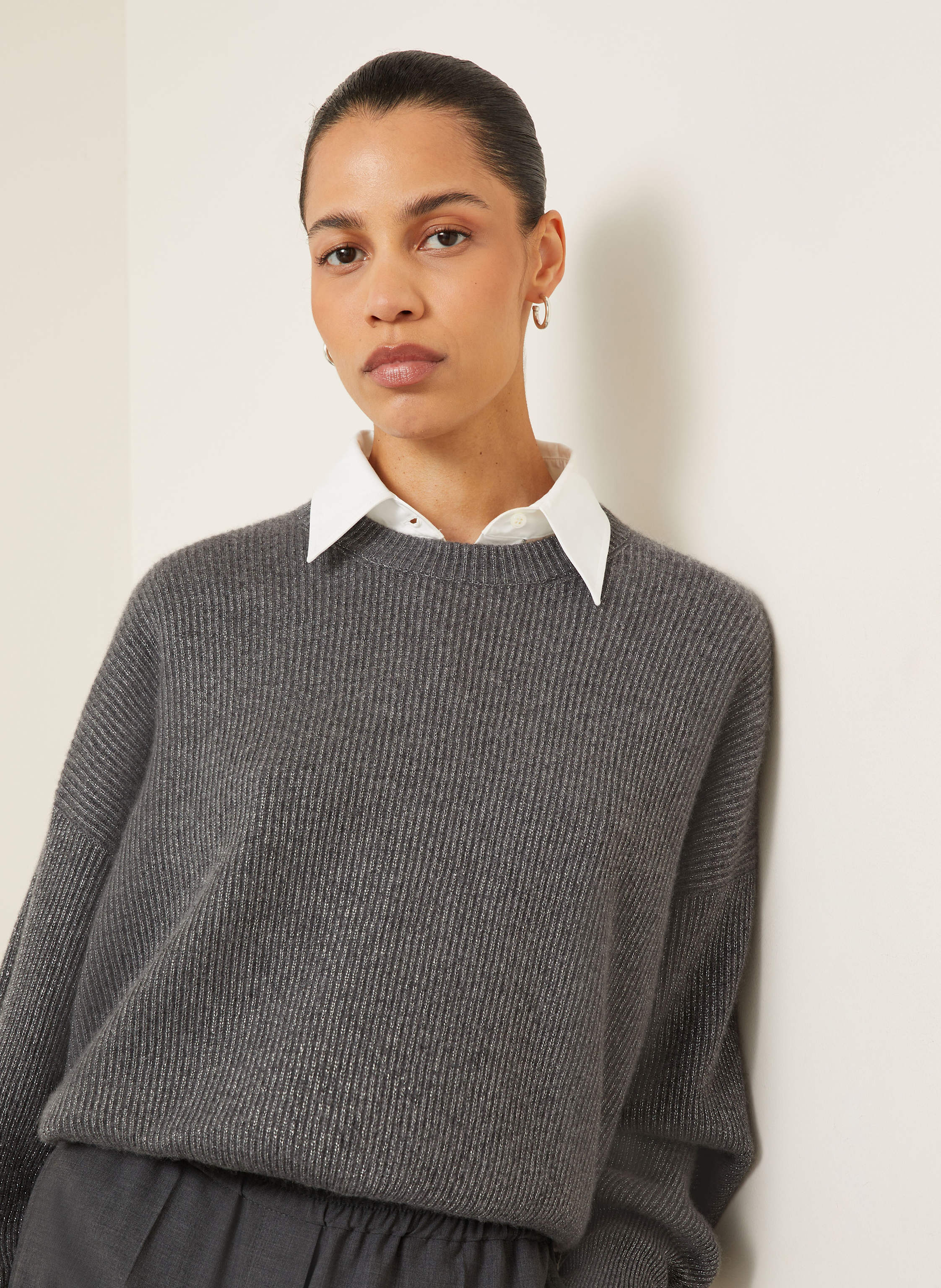 Thumbnail - Brunello Cucinelli Cashmere-Pullover grau